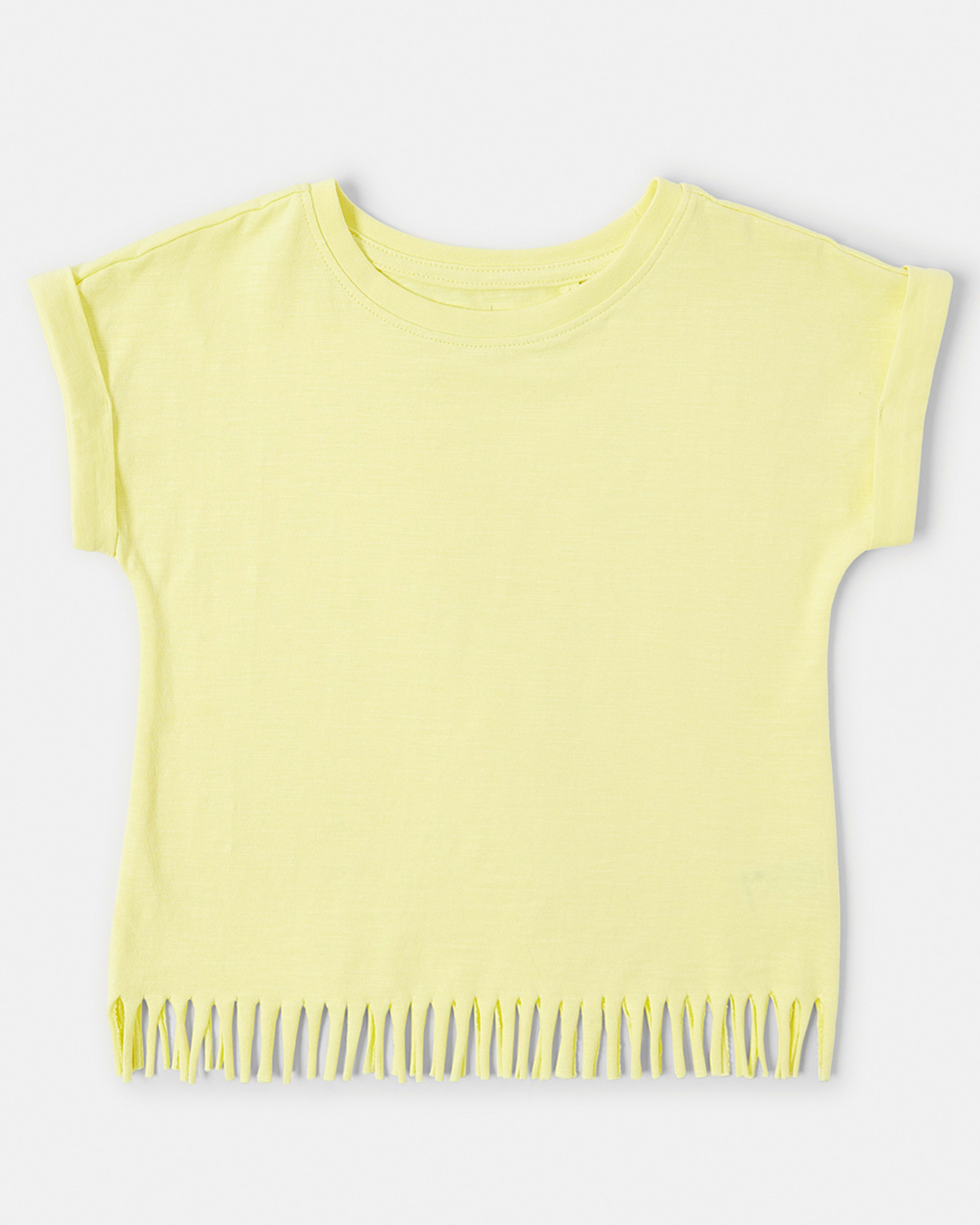 8 Short Sleeve Fringe T-shirt Lemon Fizz, 8 of 9