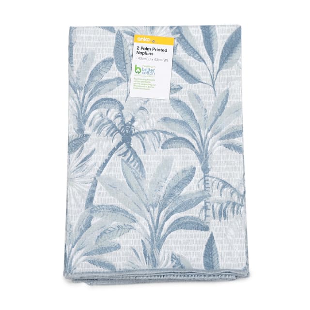 2 Pack Palm Printed Napkins Kmart