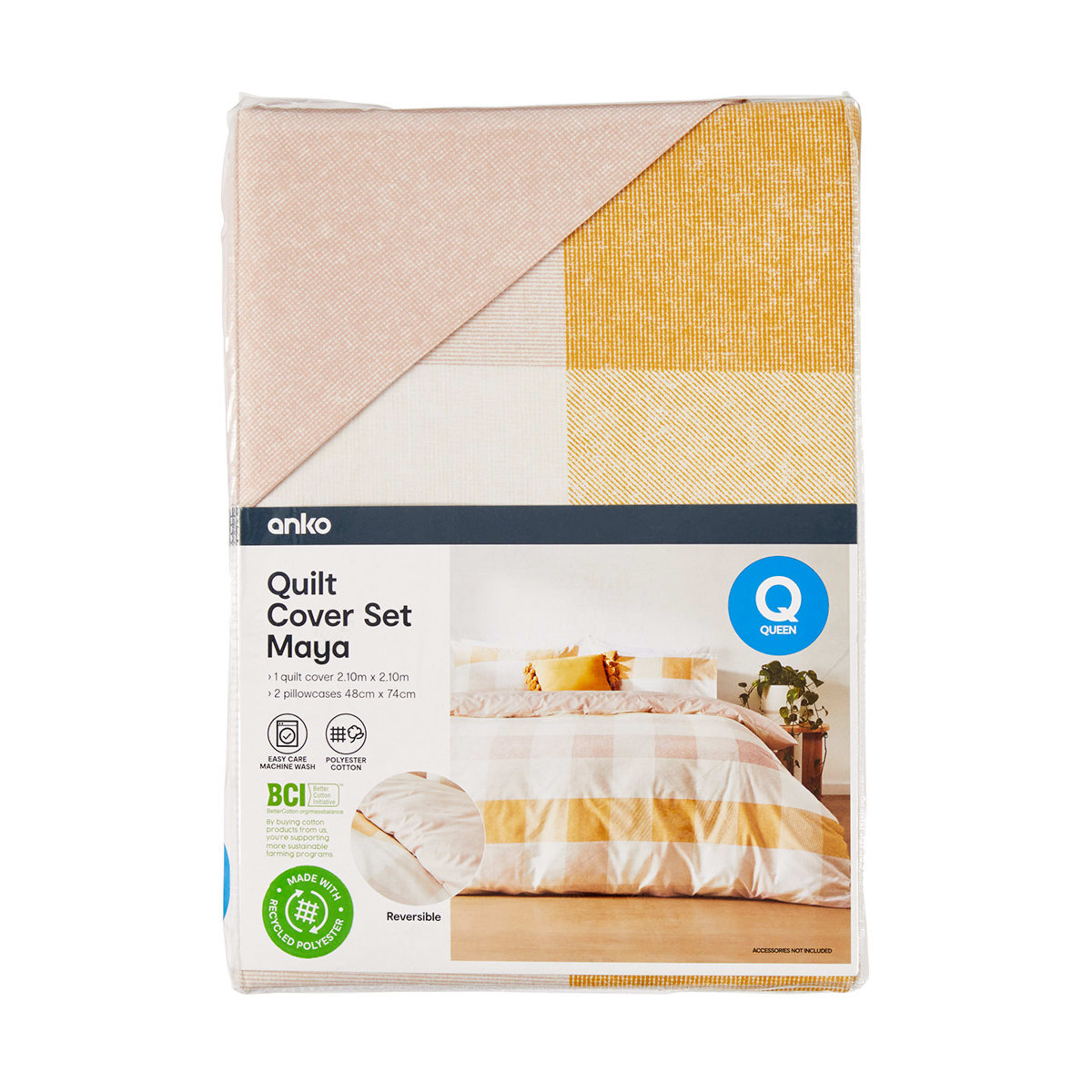 Maya Reversible Quilt Cover Set Queen Bed Kmart