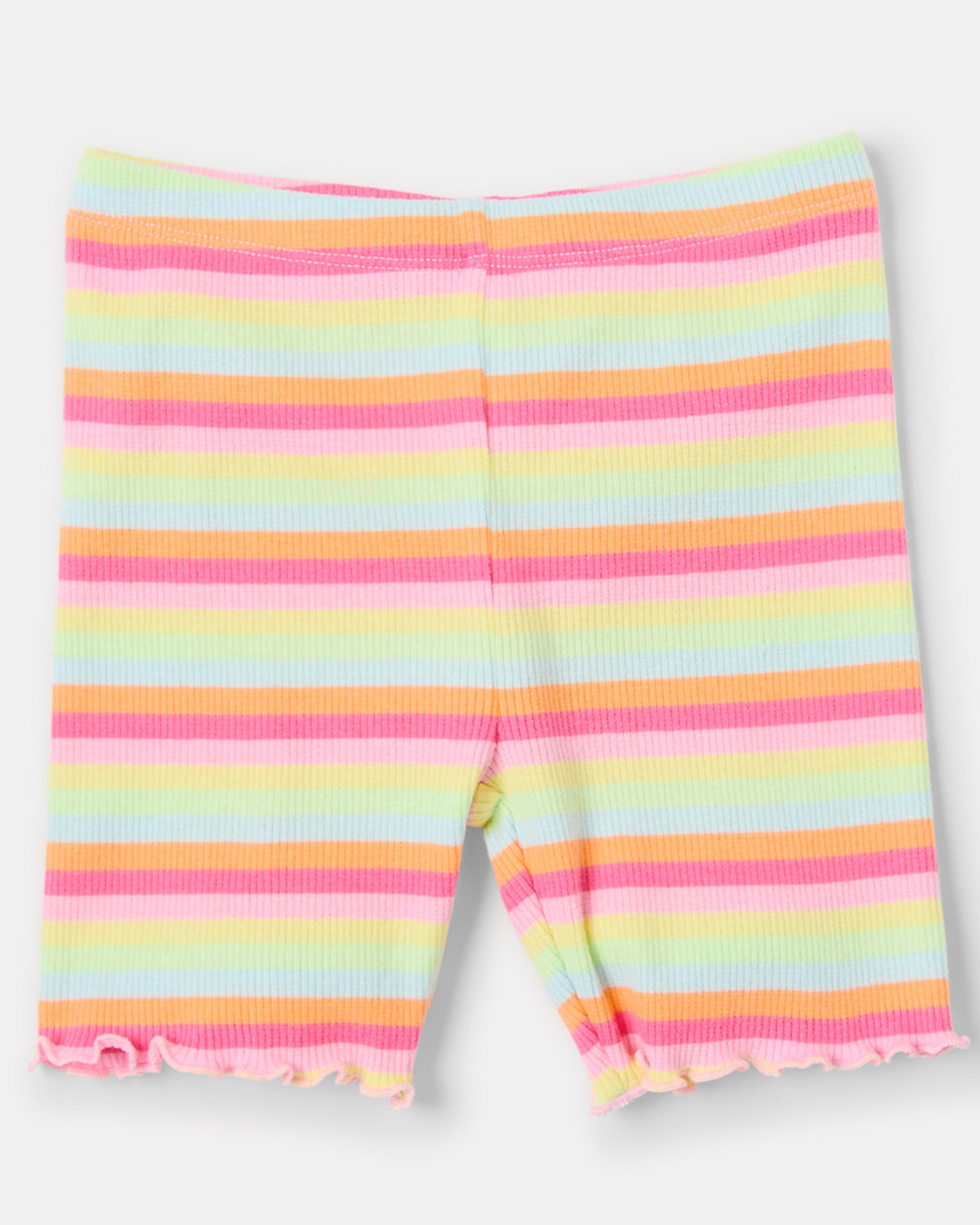 7 Printed Rib Bike Shorts Rnbw Strp, 7 of 8