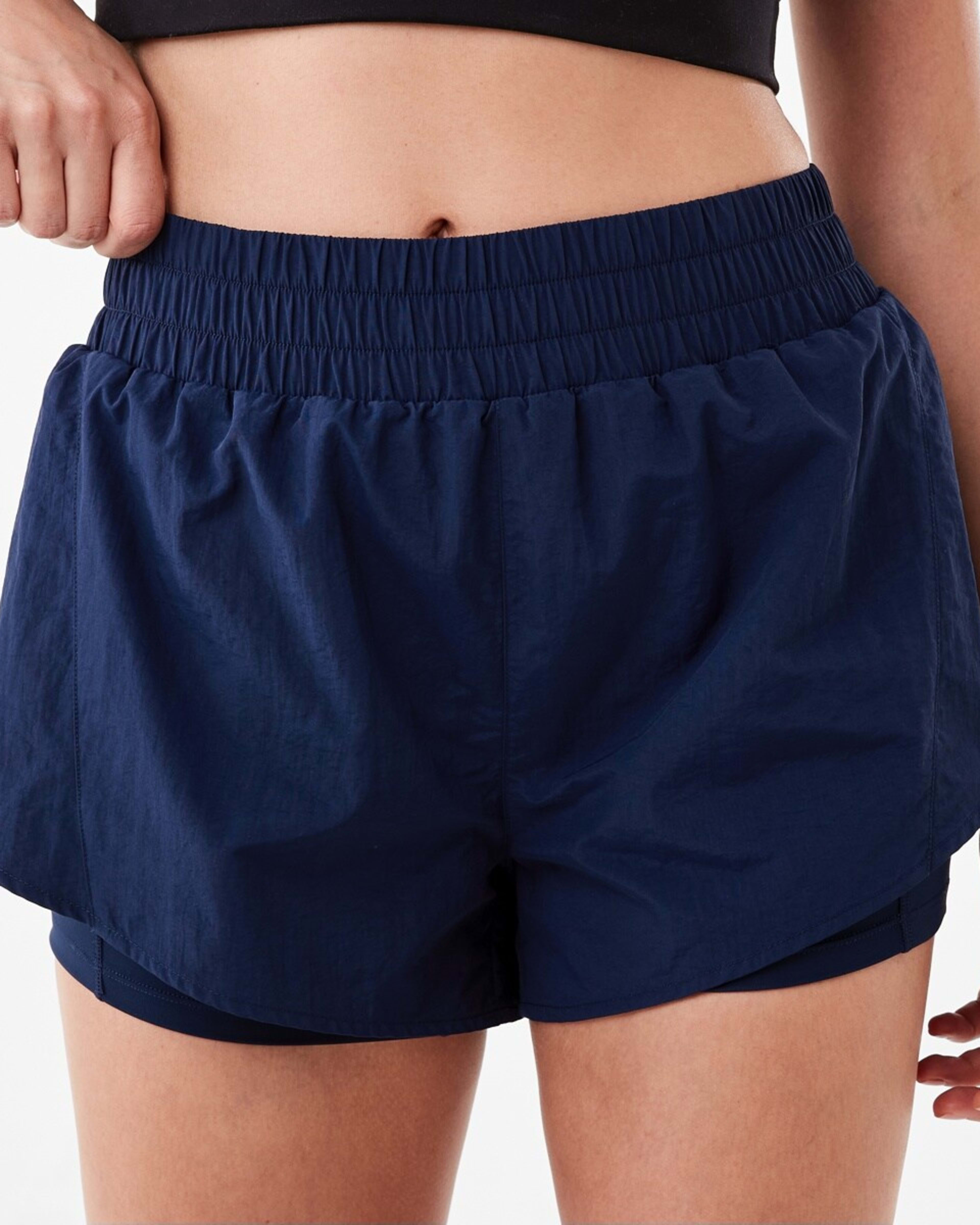 1 Active Womens Retro Running Shorts Deep Blu