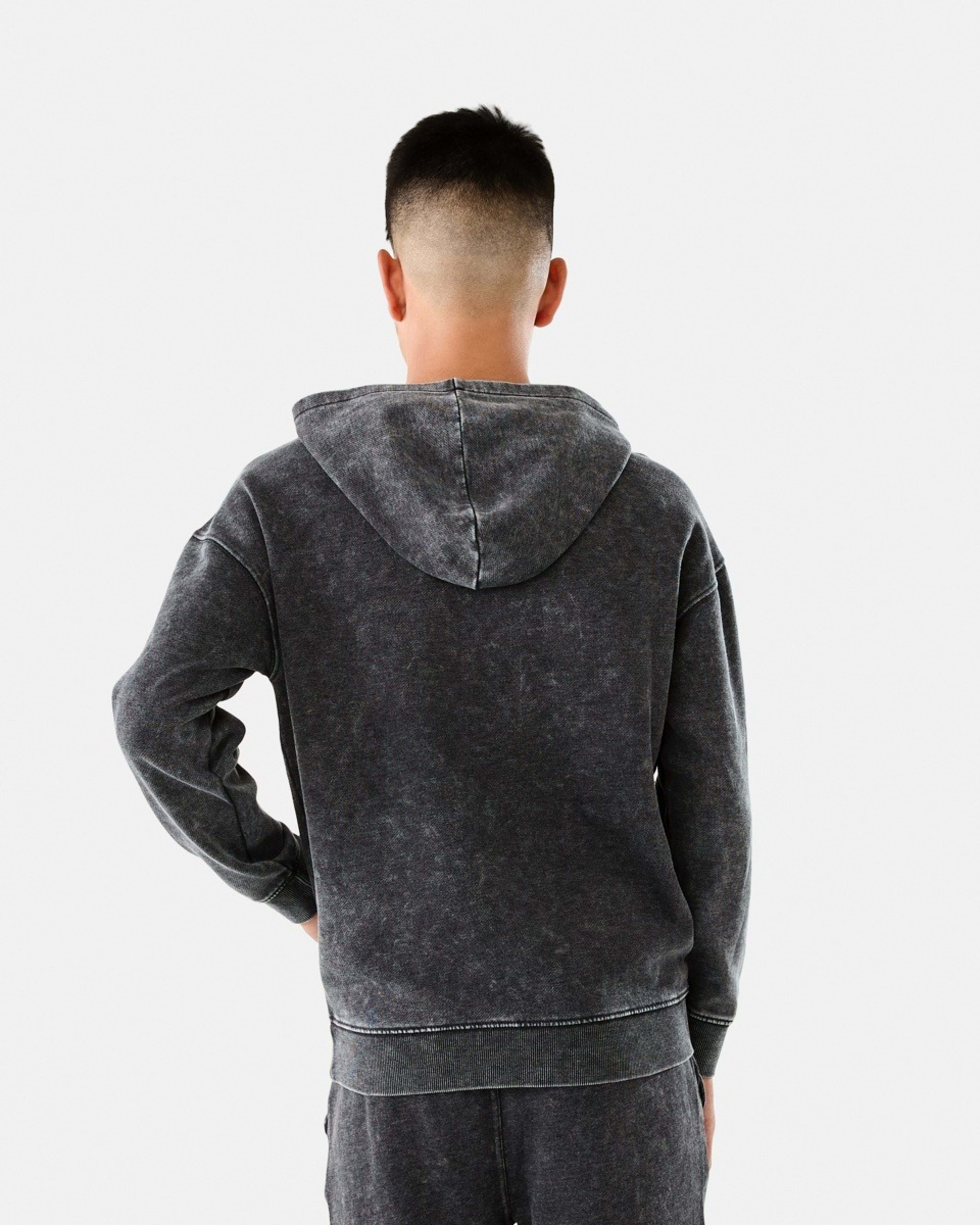 2 Oversized Washed Hoodie with Pocket Black, 2 of 10