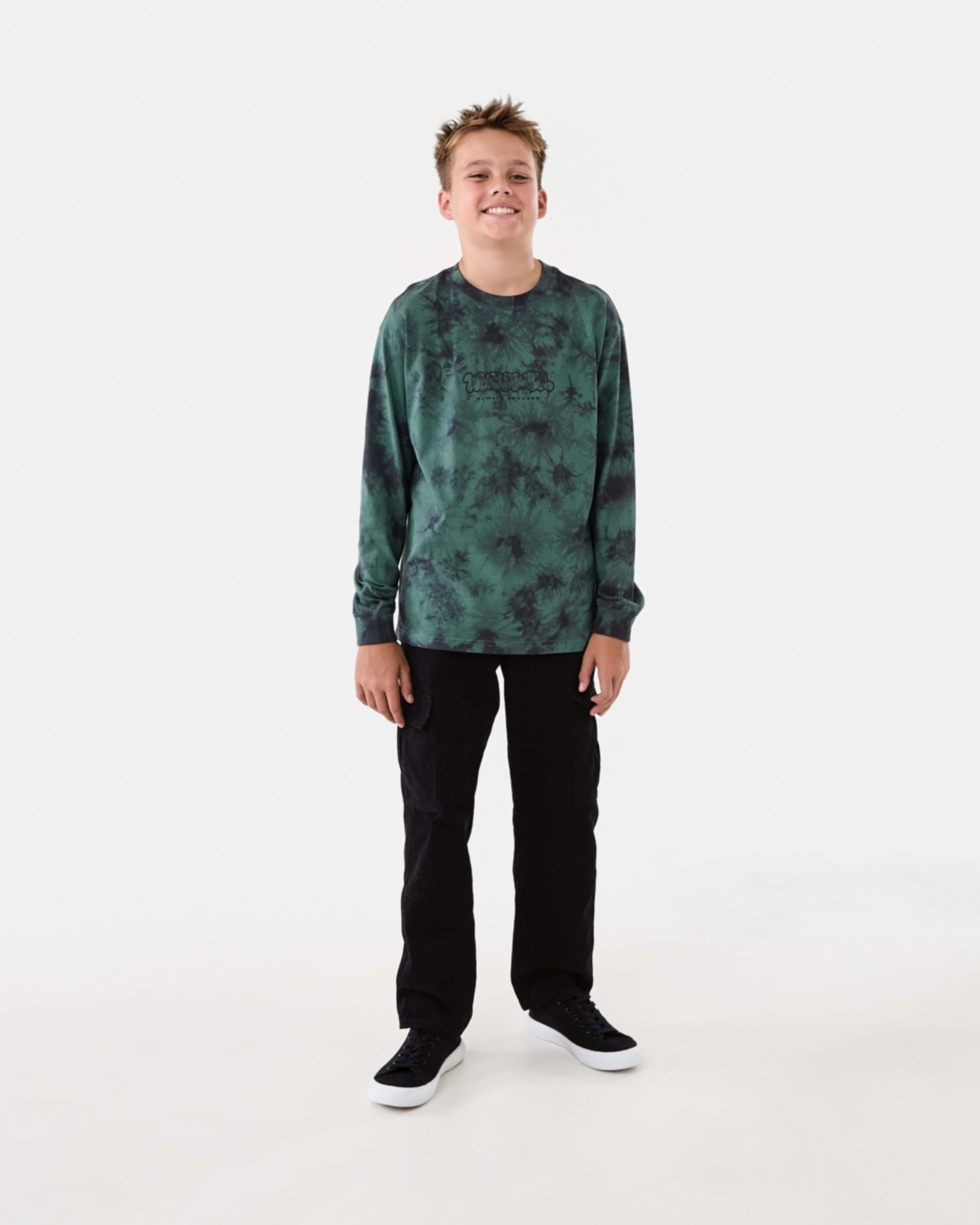 5 Long Sleeve Cuff Skate Print T-shirt Grn Tiedye, 5 of 8