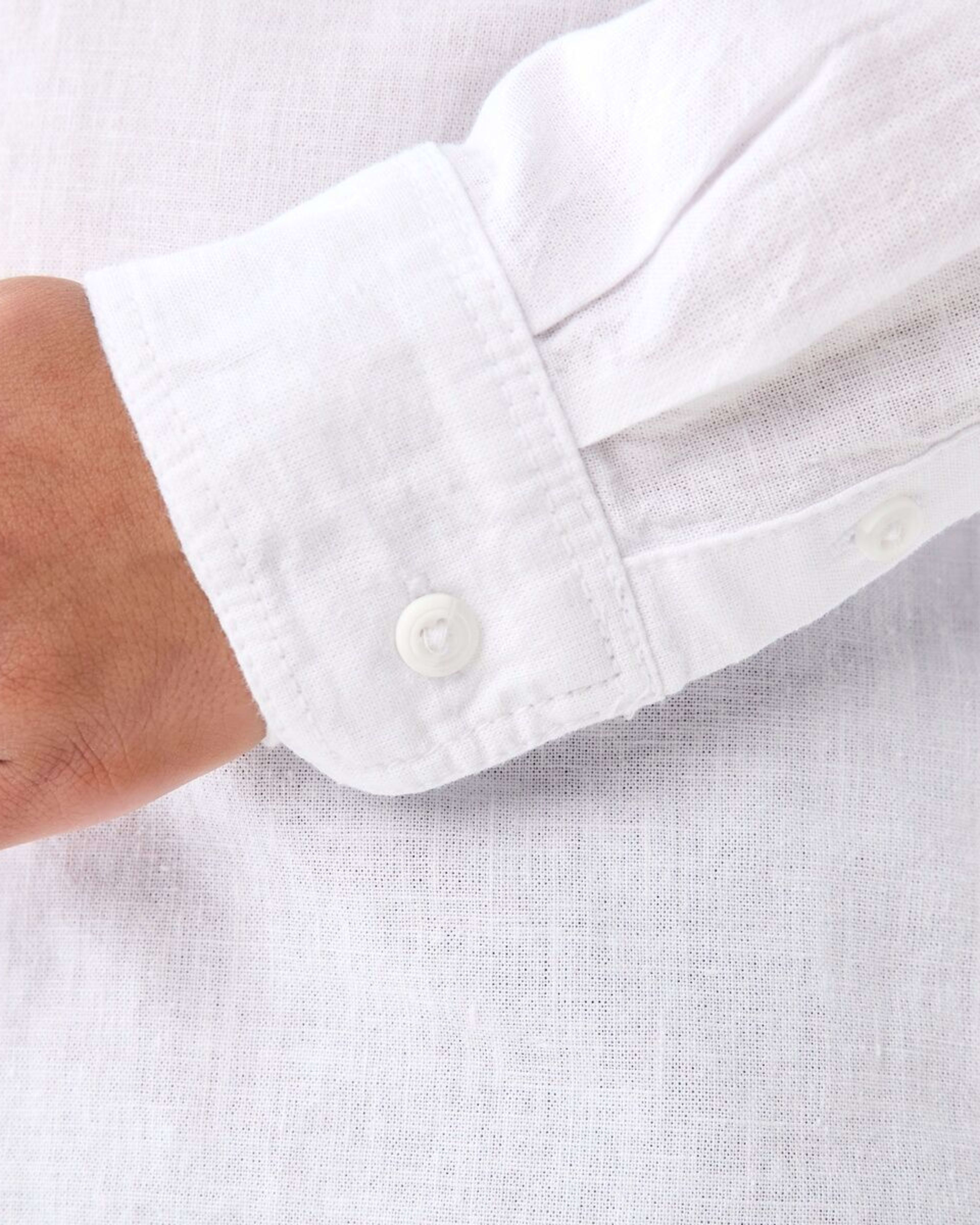 7 Long Sleeve Linen Shirt WHITE, 7 of 9