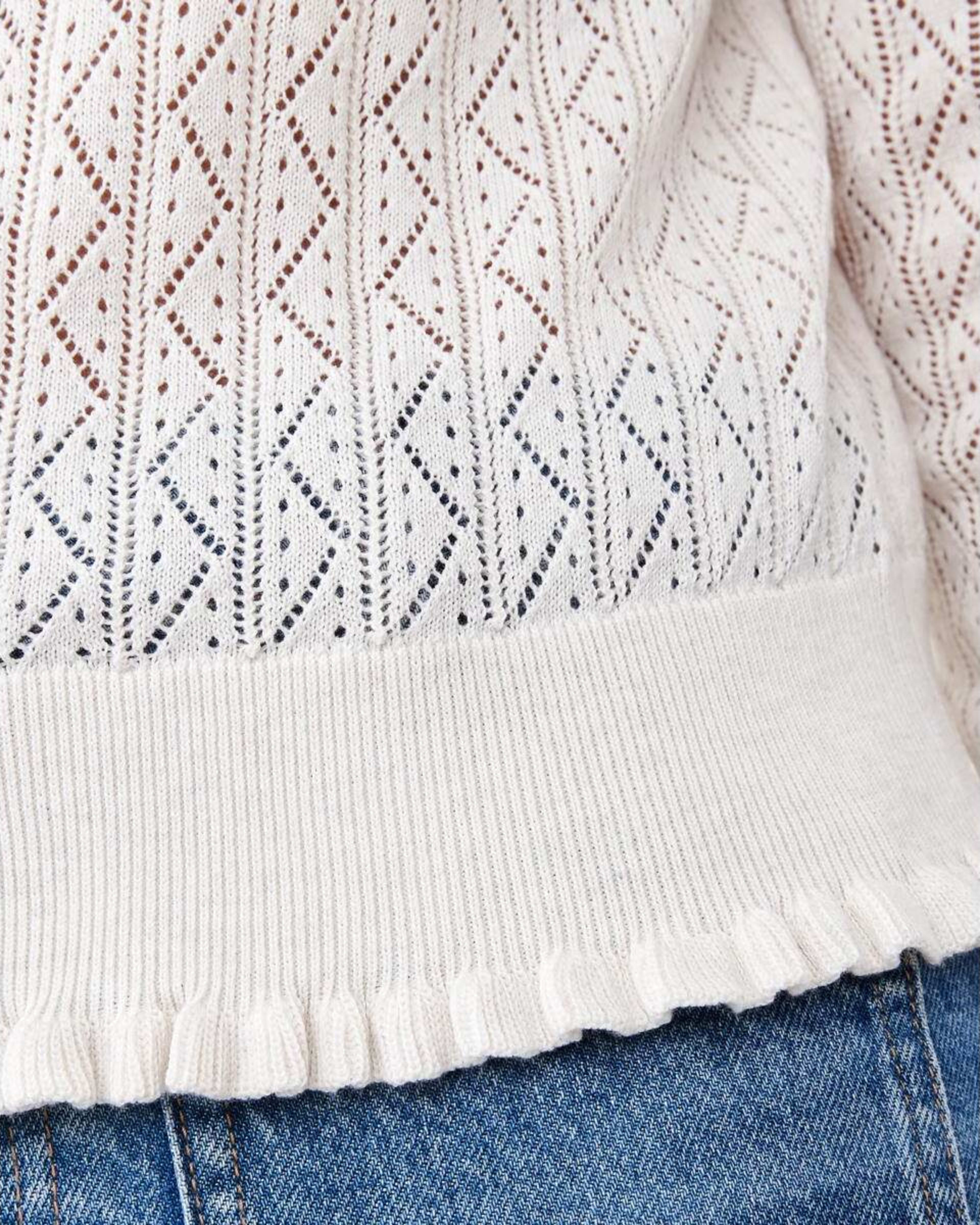 8 Pointelle Cardigan Cld White, 8 of 8