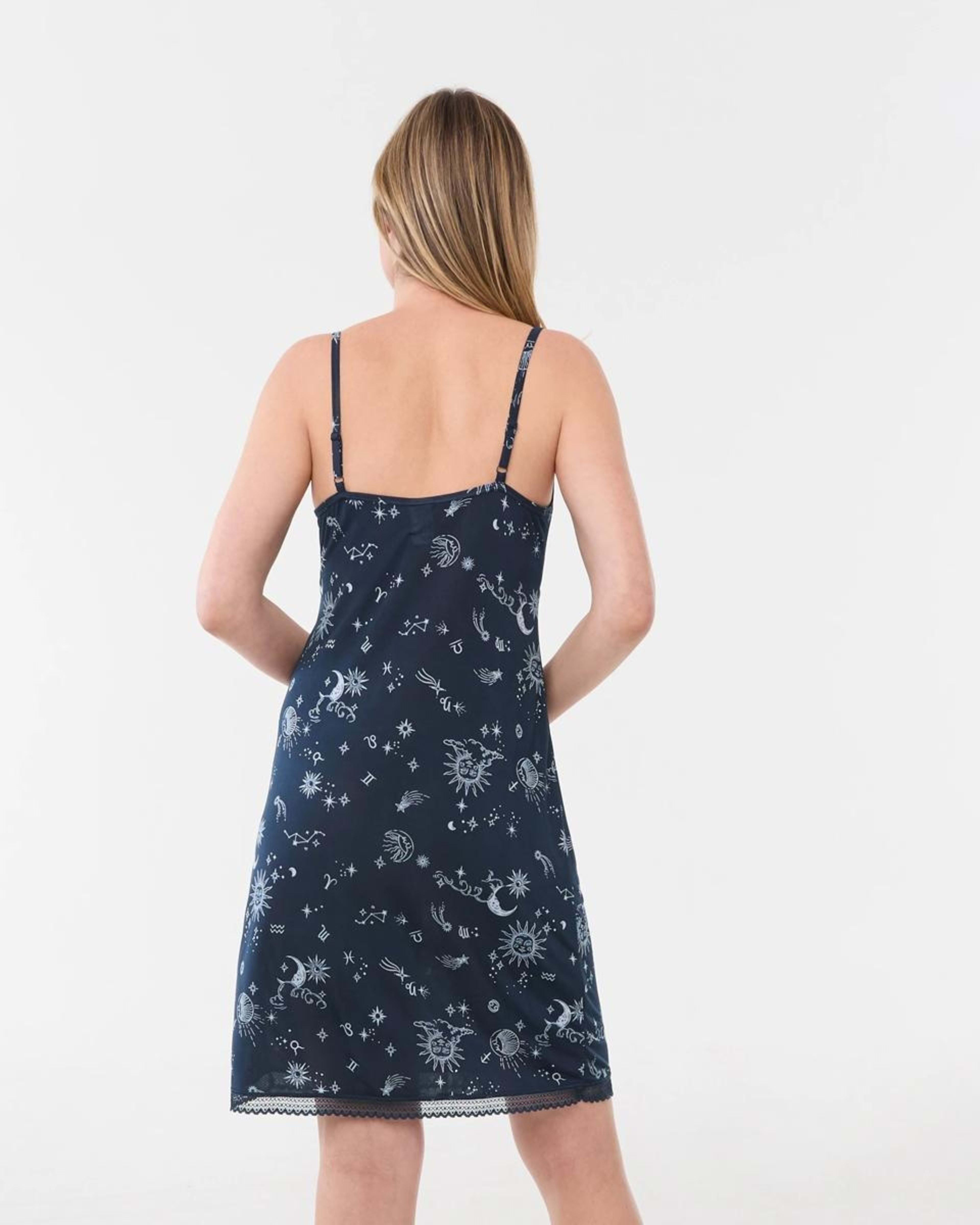 3 Printed Lace Trim Chemise CELESTIAL NAVY BLAZER, 3 of 5