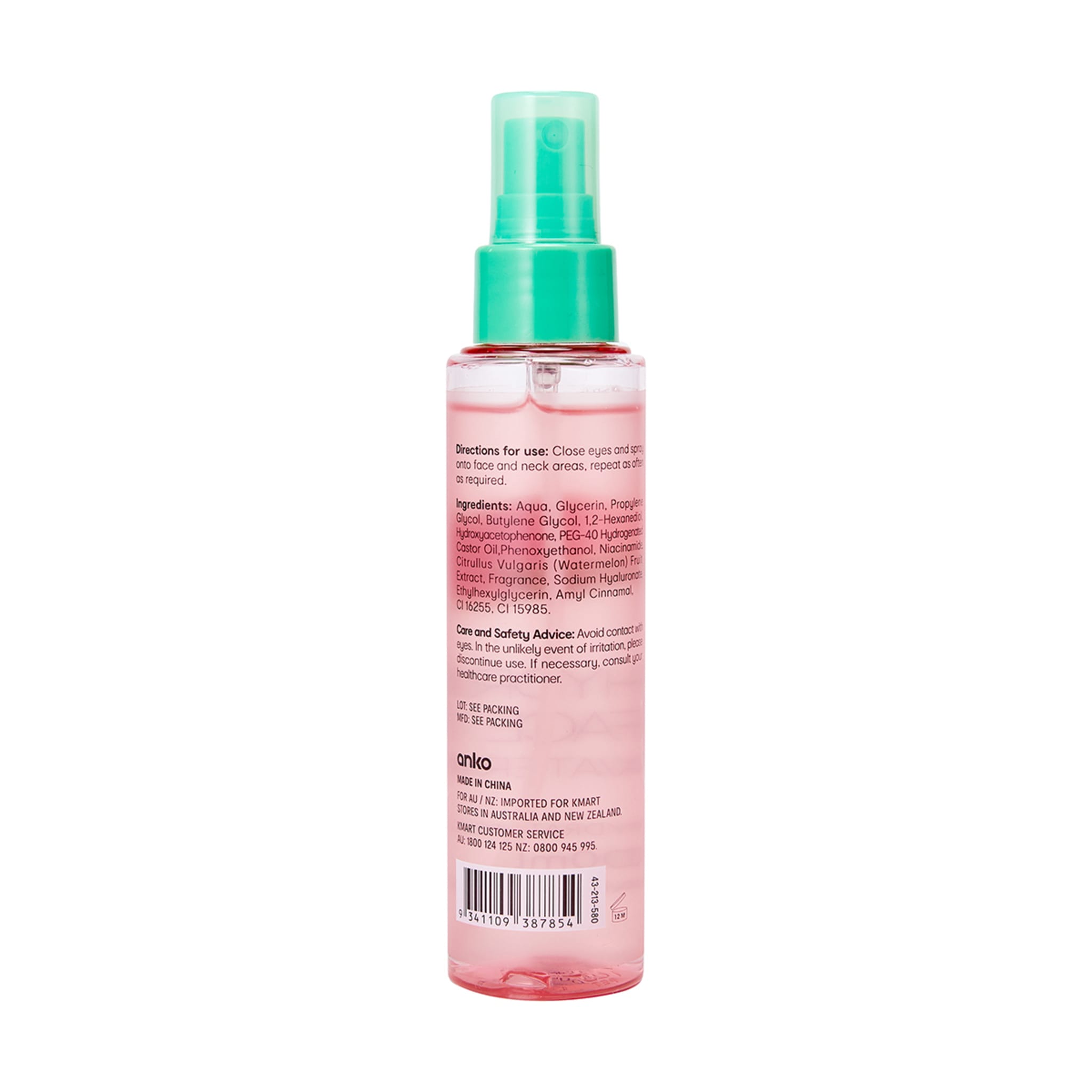 Hydrating Face Mist 100ml Watermelon Kmart