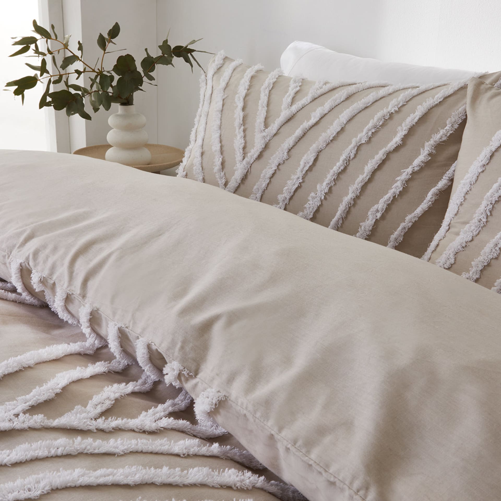 Phoenix Cotton Quilt Cover Set King Bed, Beige Kmart