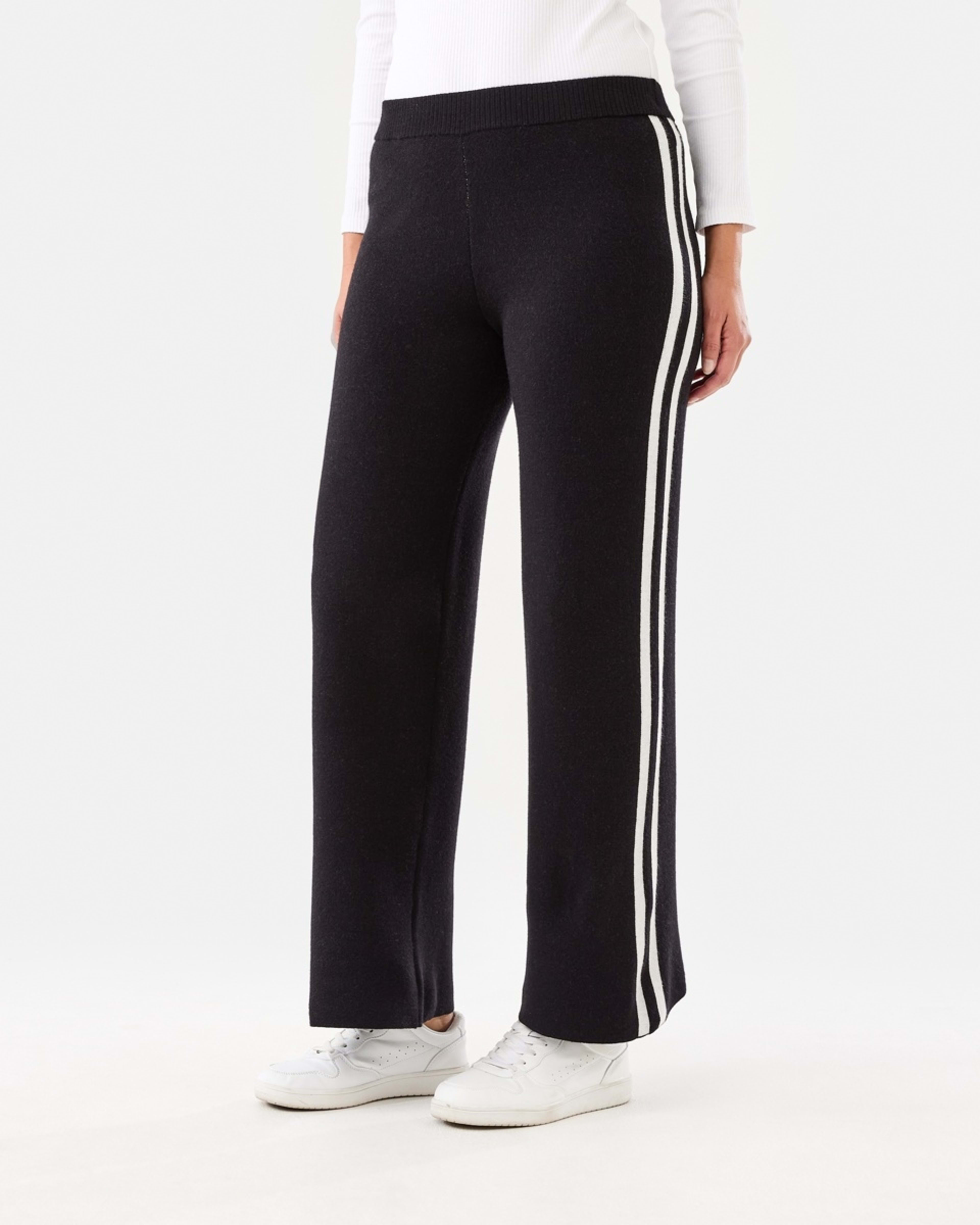 2 True Knit Side Stripe Pants Black, 2 of 5