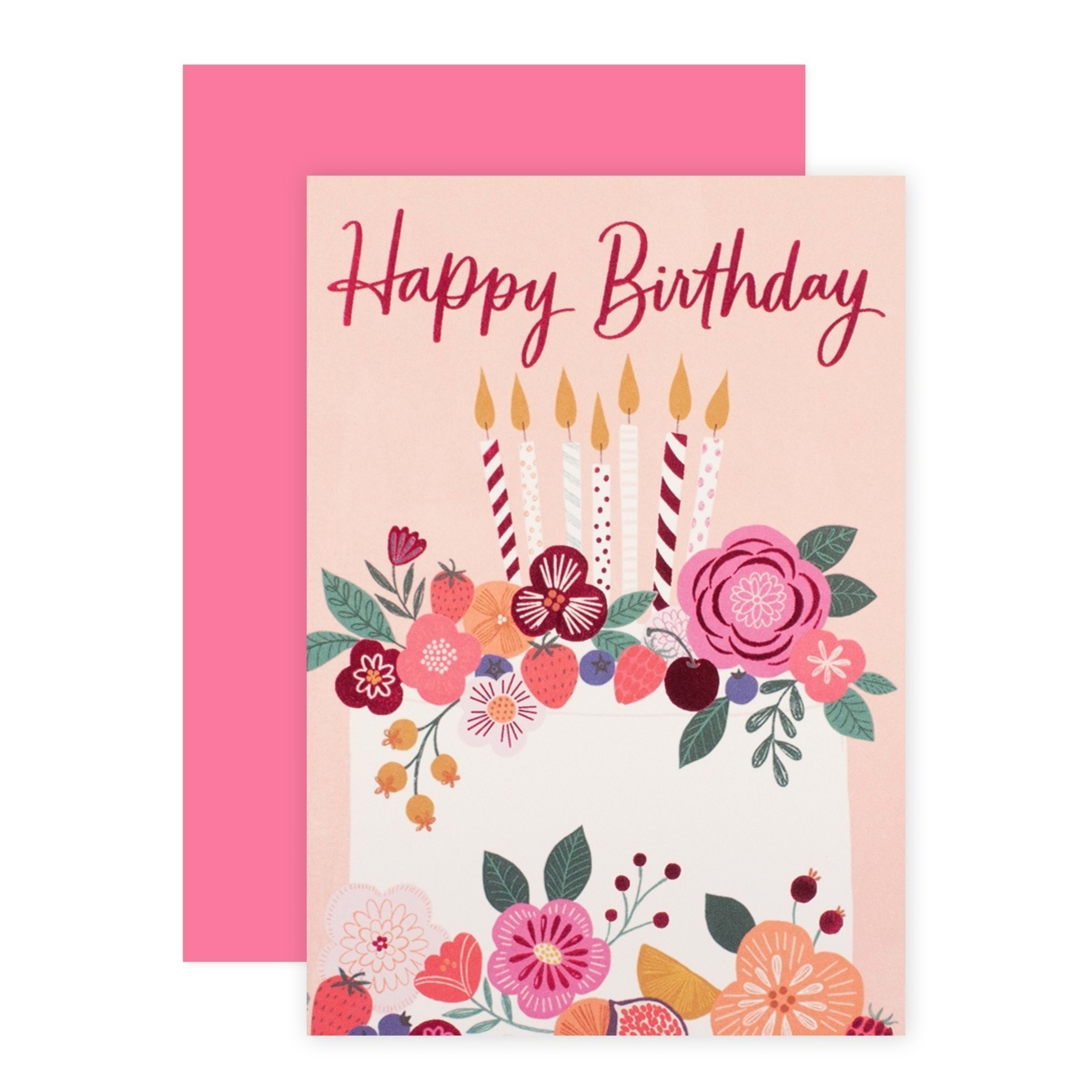 1 Connections from Hallmark Birthday Card - Floral Cake