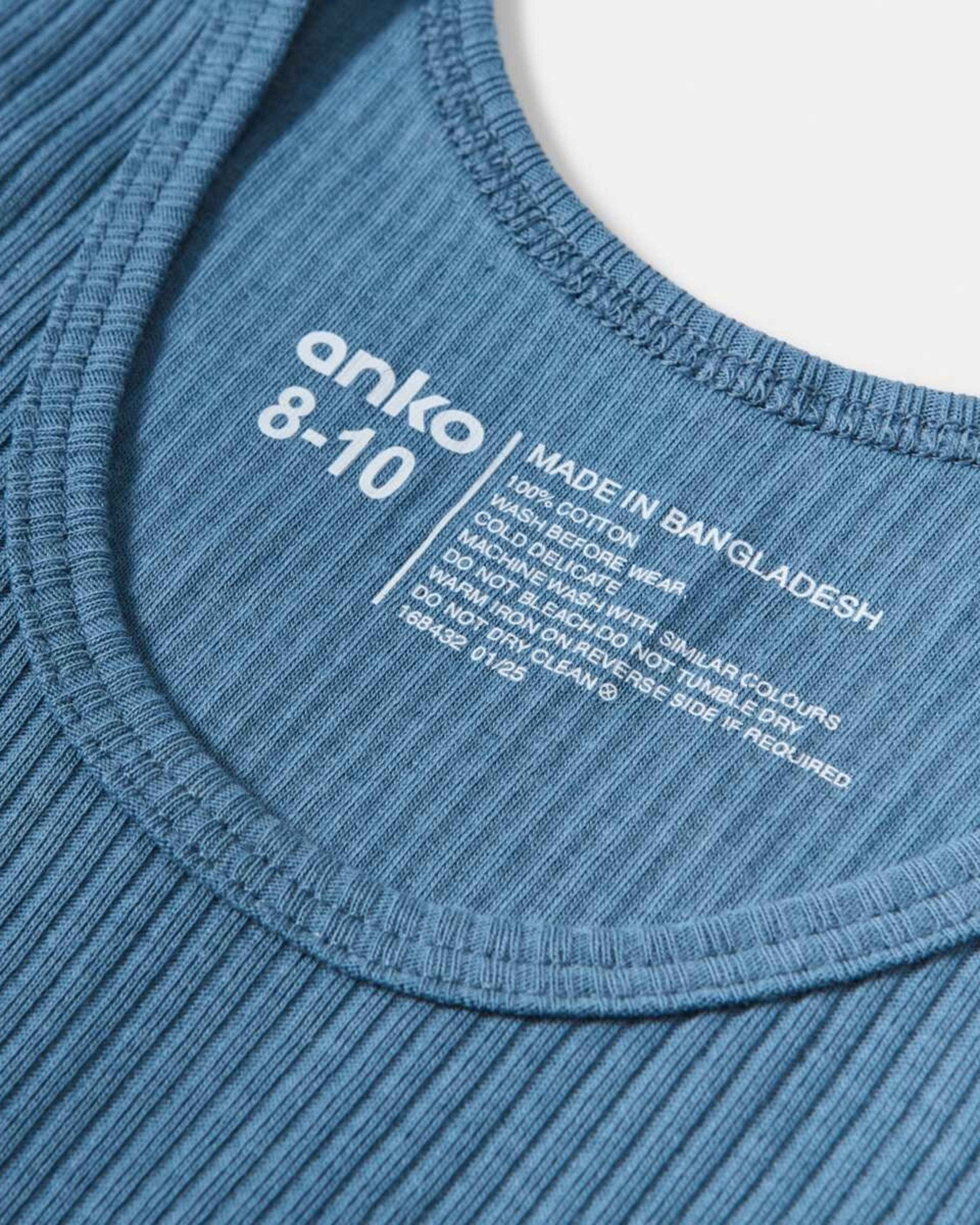 8 3 Pack Super Soft Singlets Blu Multi, 8 of 9