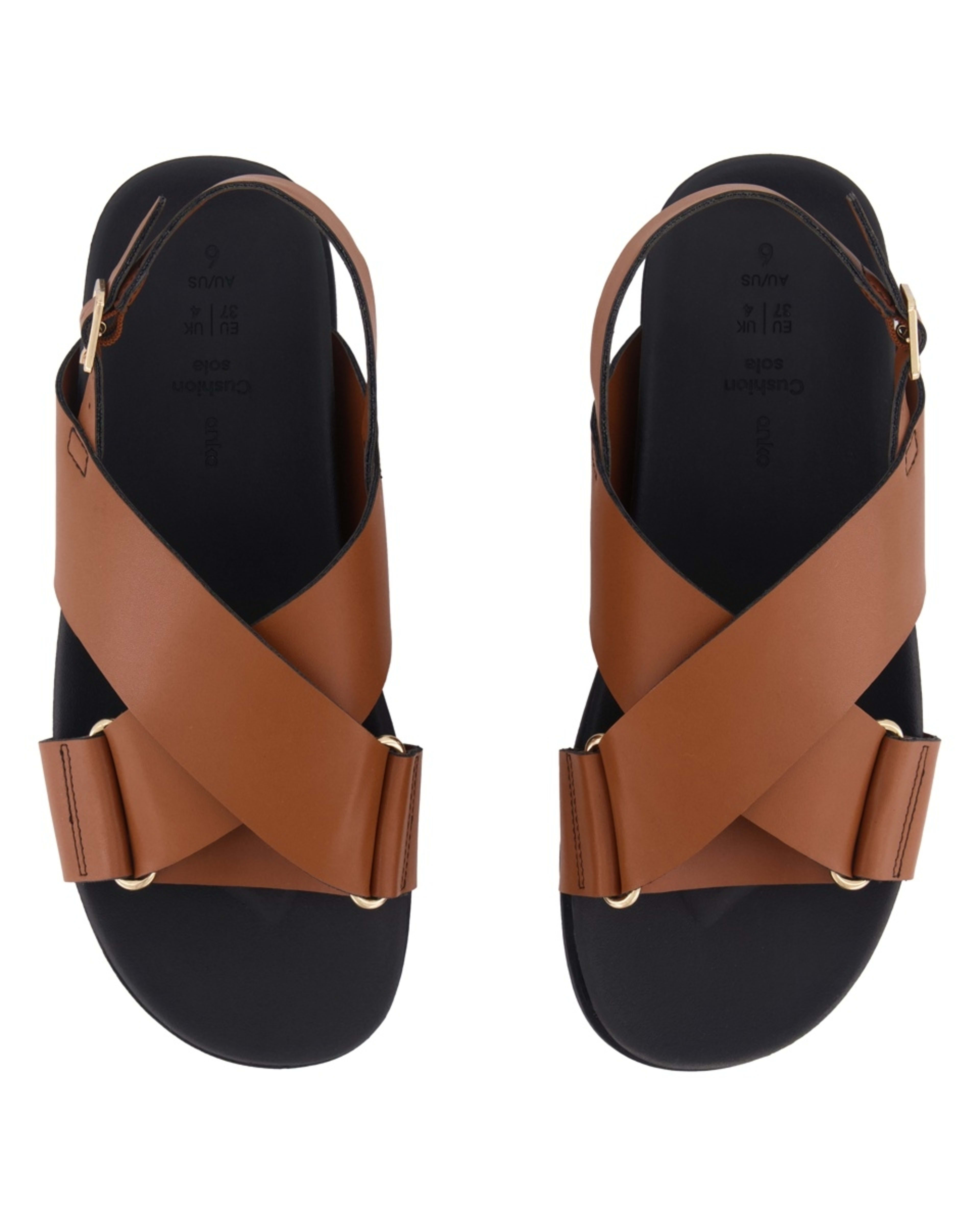 3 Crossover Comfort Sandals CHESTNUT TAN, 3 of 3