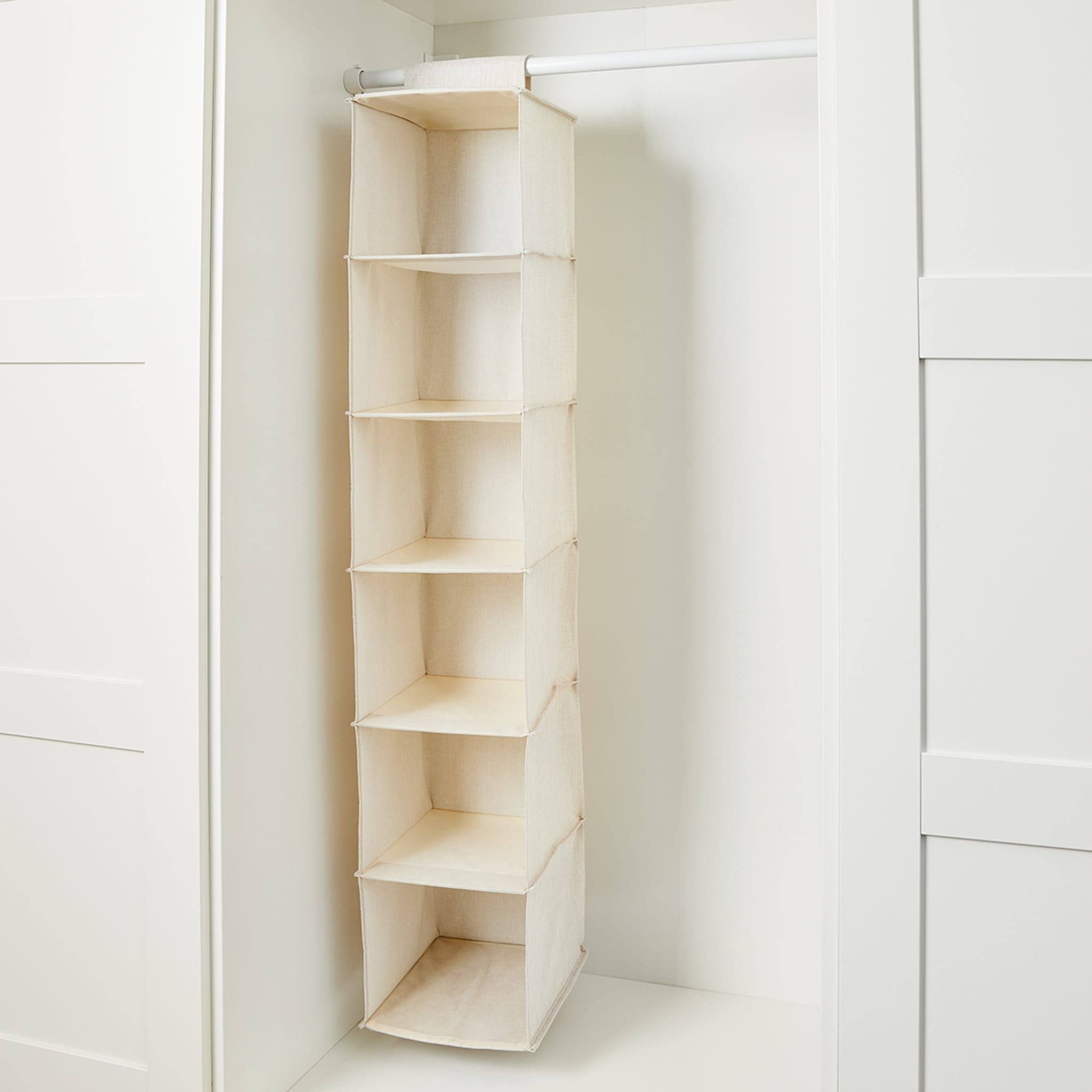 6 Shelf Linen Look Hanging Organiser - Kmart