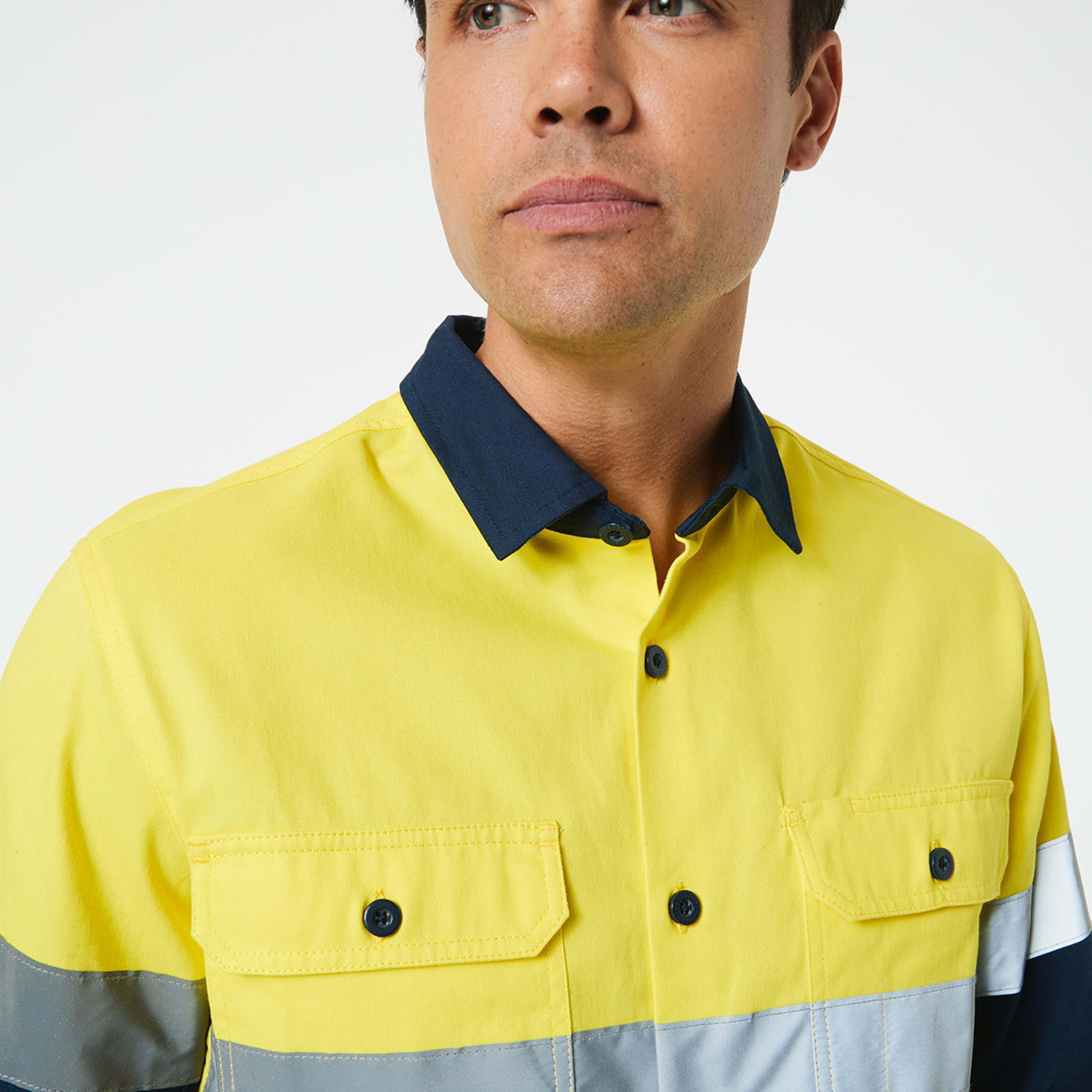 4 Workwear Hi-Visiblity Long Sleeve Reflective Shirt Safety Yellow, 4 of 5