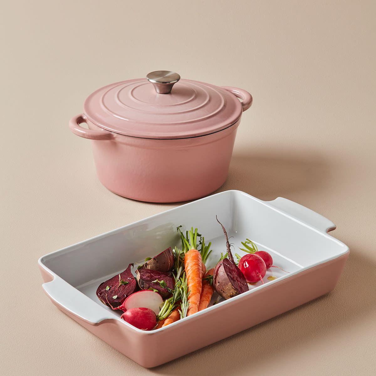 4L Cast Iron Casserole Blush Kmart