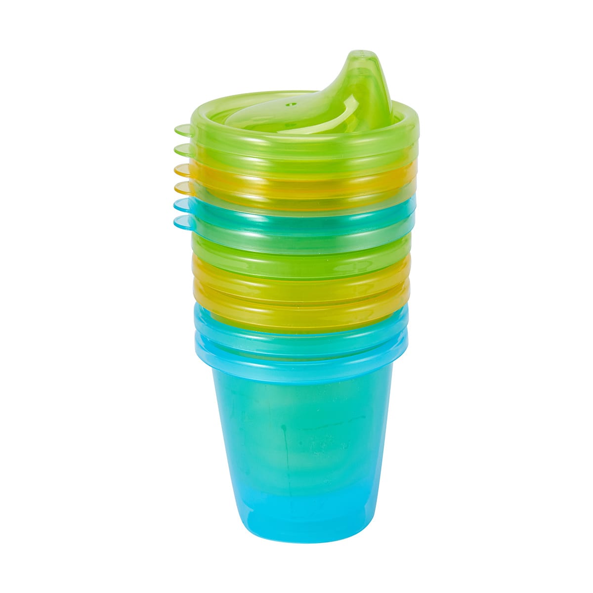 6 Pack Reusable Cups with Hard Spout Lids Kmart