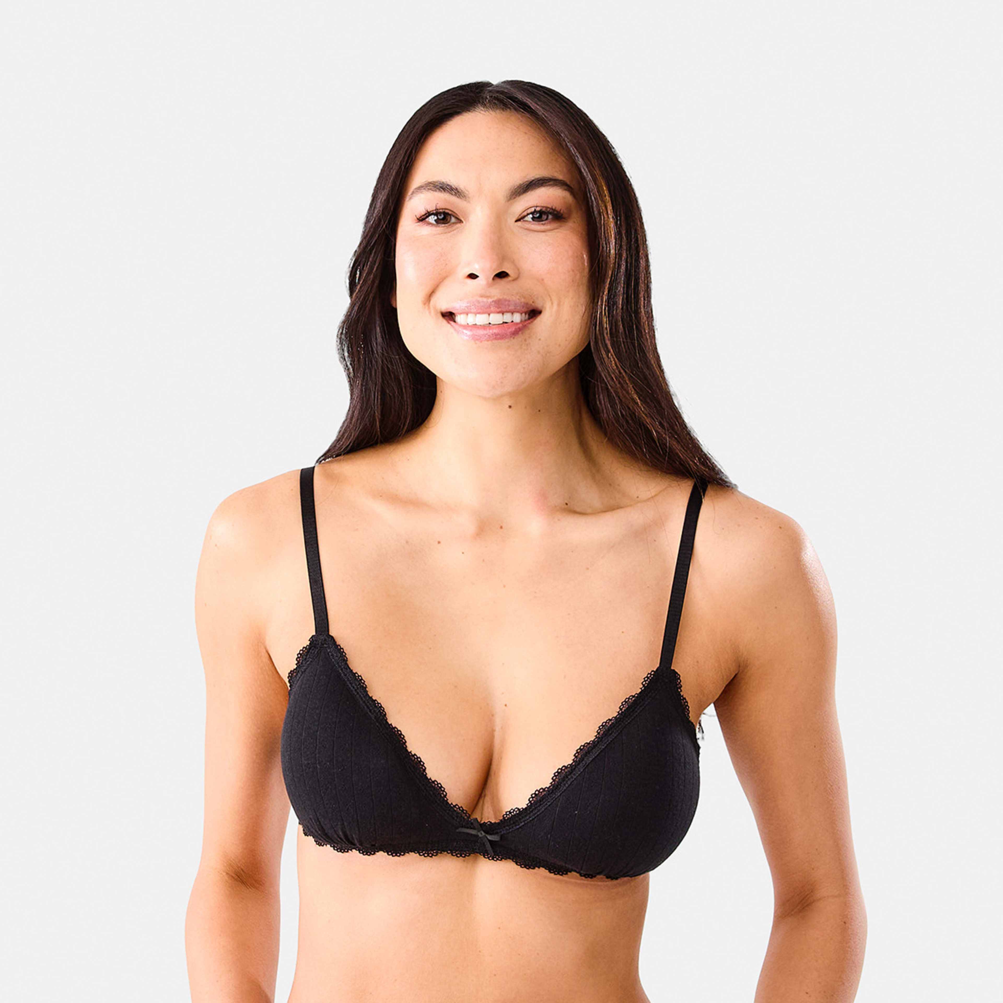 1 Pointelle Bralette Black, 1 of 6