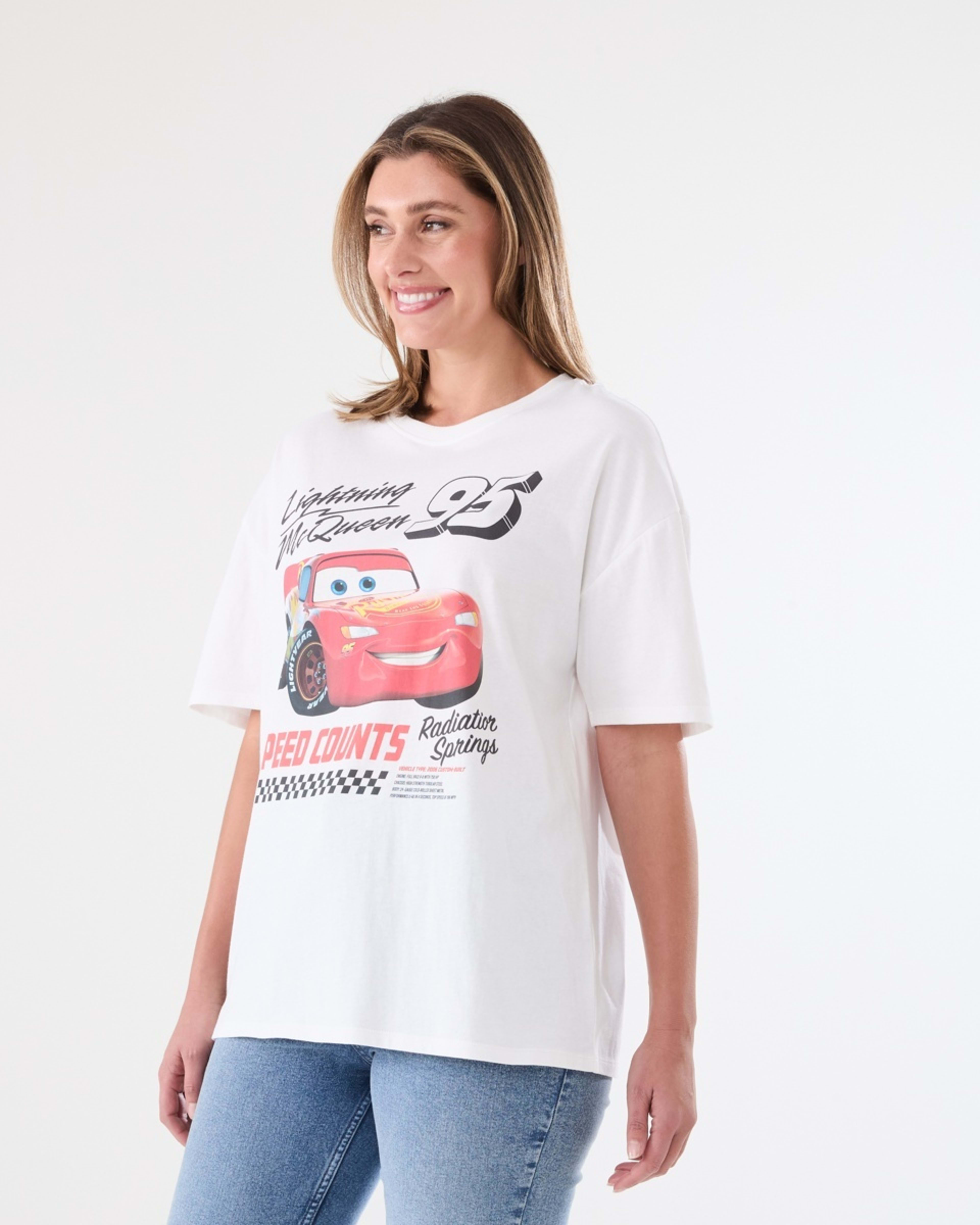 2 Cars Lightning McQueen License Short Sleeve T-shirt CARS WHITE, 2 of 5