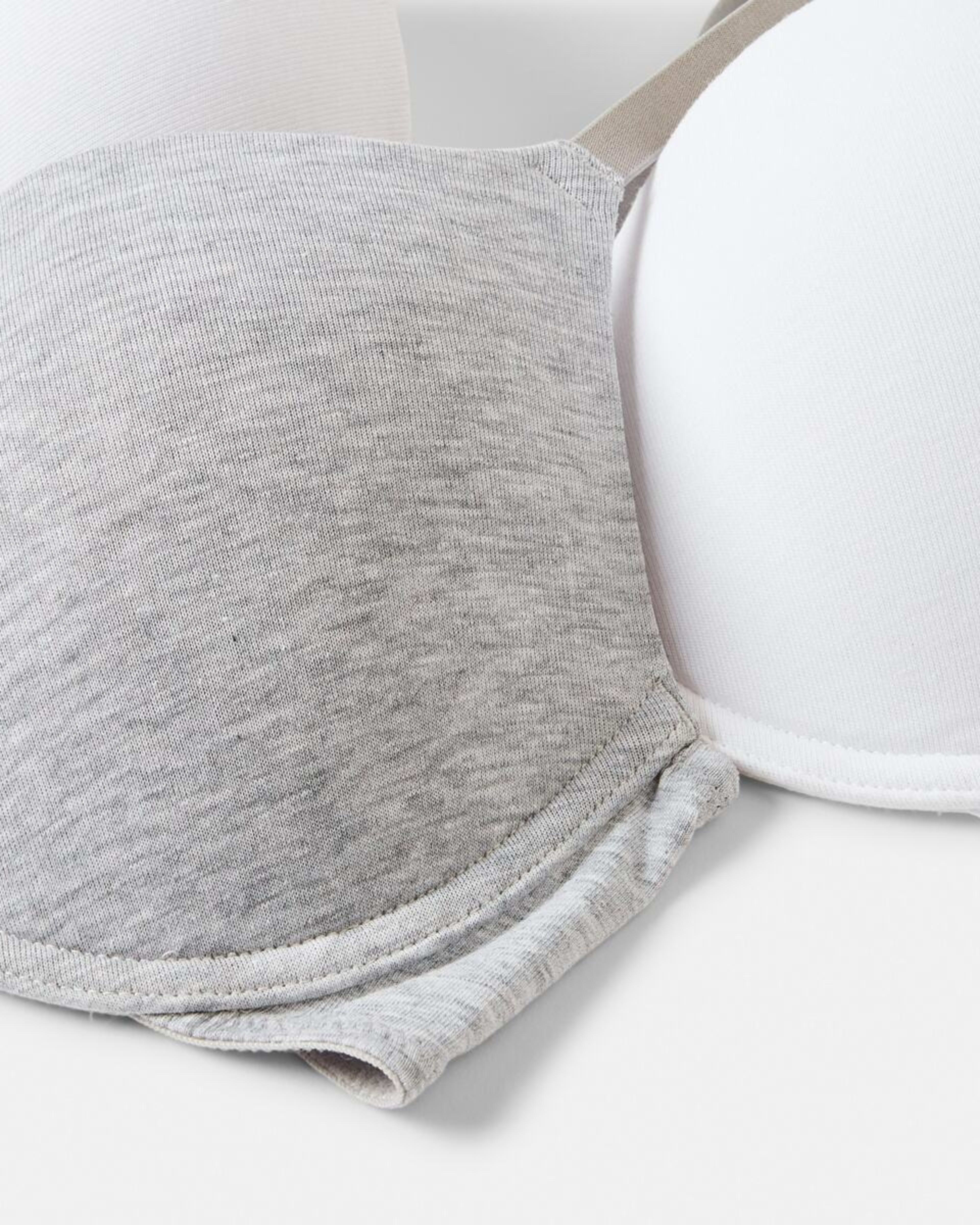 2 2 Pack Cotton T-shirt Bra SILVER MARLE, WHITE, 2 of 9