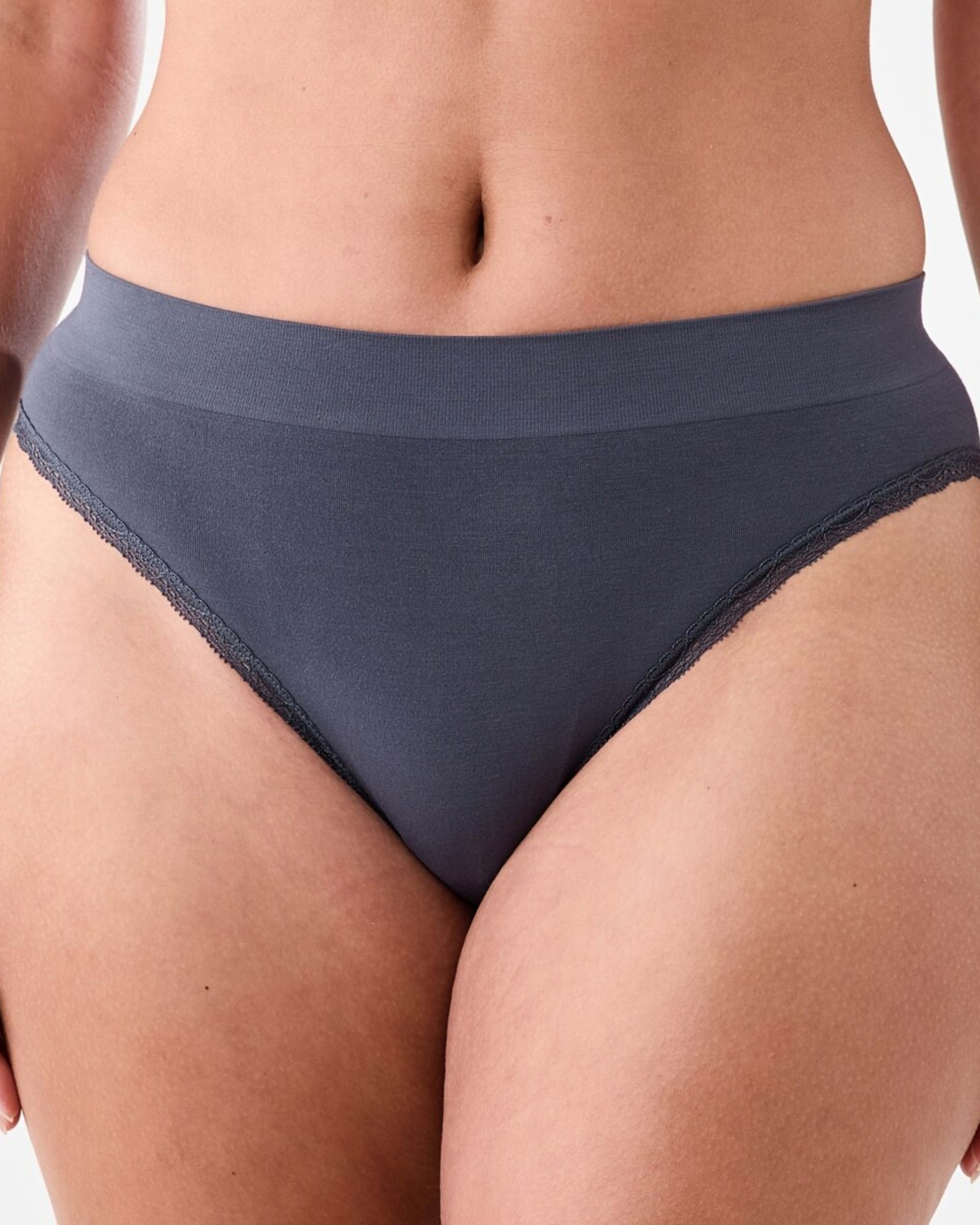 6 3 Pack Seamfree Bamboo Lace Bikini Briefs HALOGEN BLUE, SILVER MARLE, SHADOW NAVY, 6 of 9