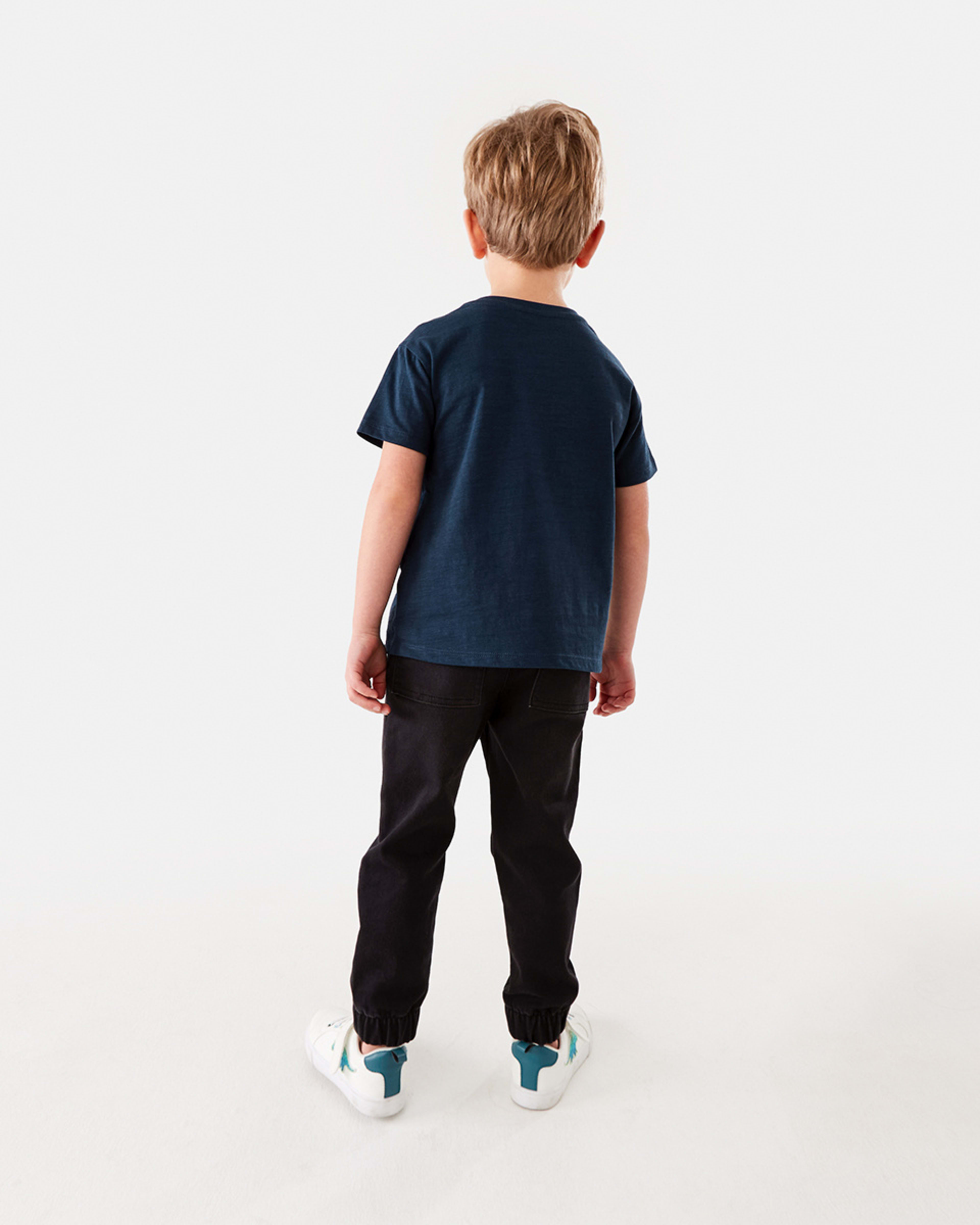 5 Plain Cotton T-shirt Dress Navy, 5 of 7