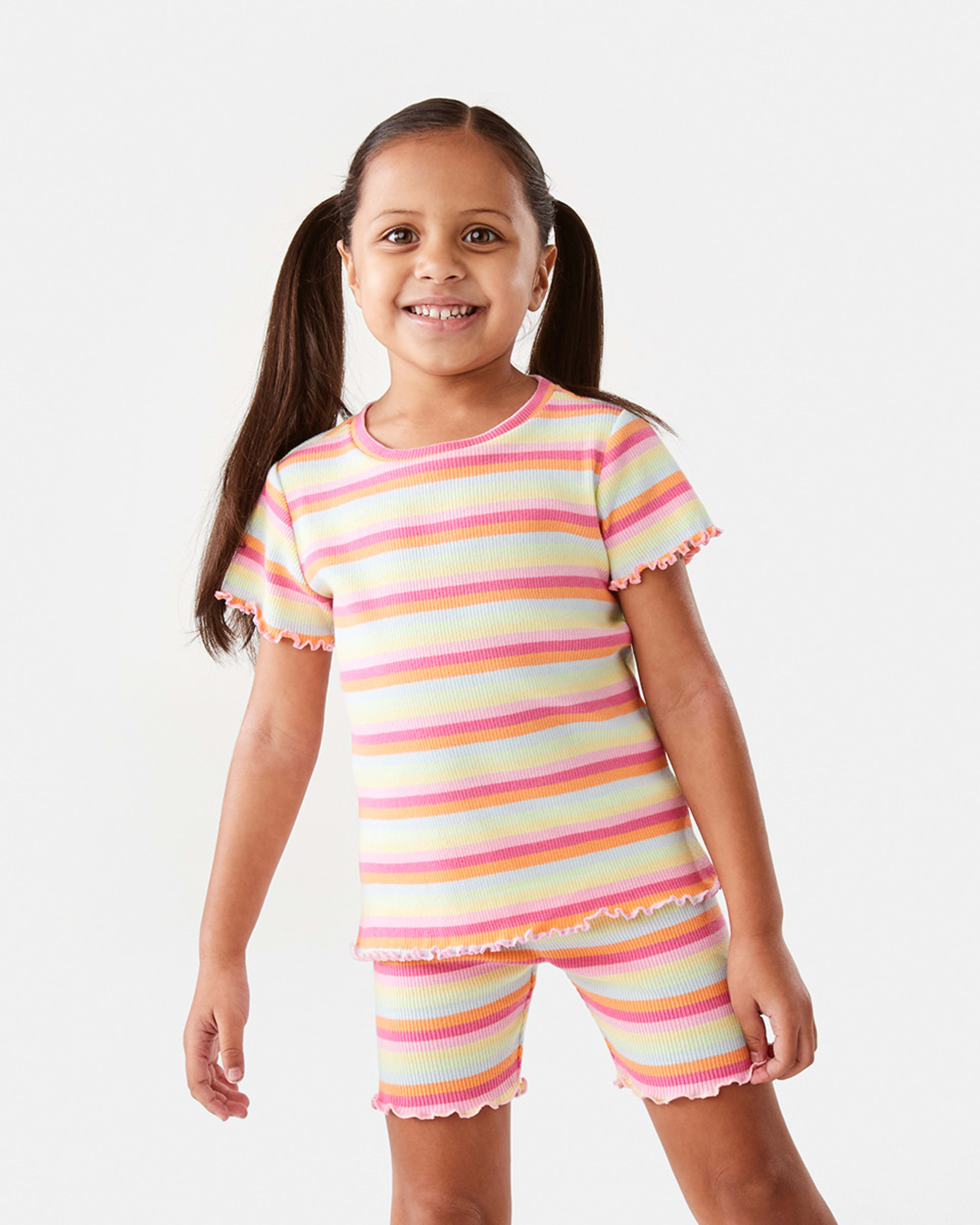 1 Short Sleeve Rib T-shirt Rnbw Strp