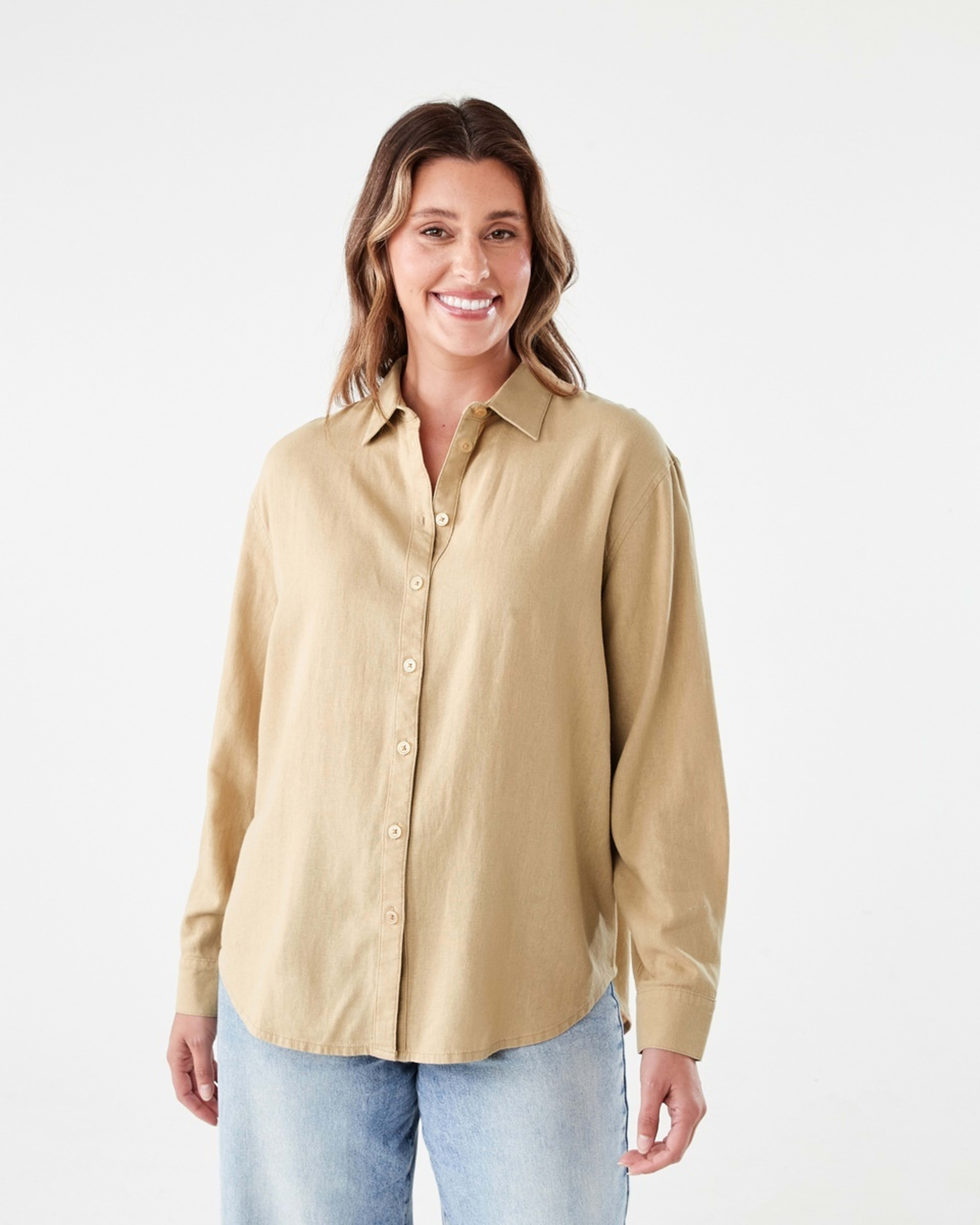 1 Long Sleeve Linen Blend Shirt LARK
