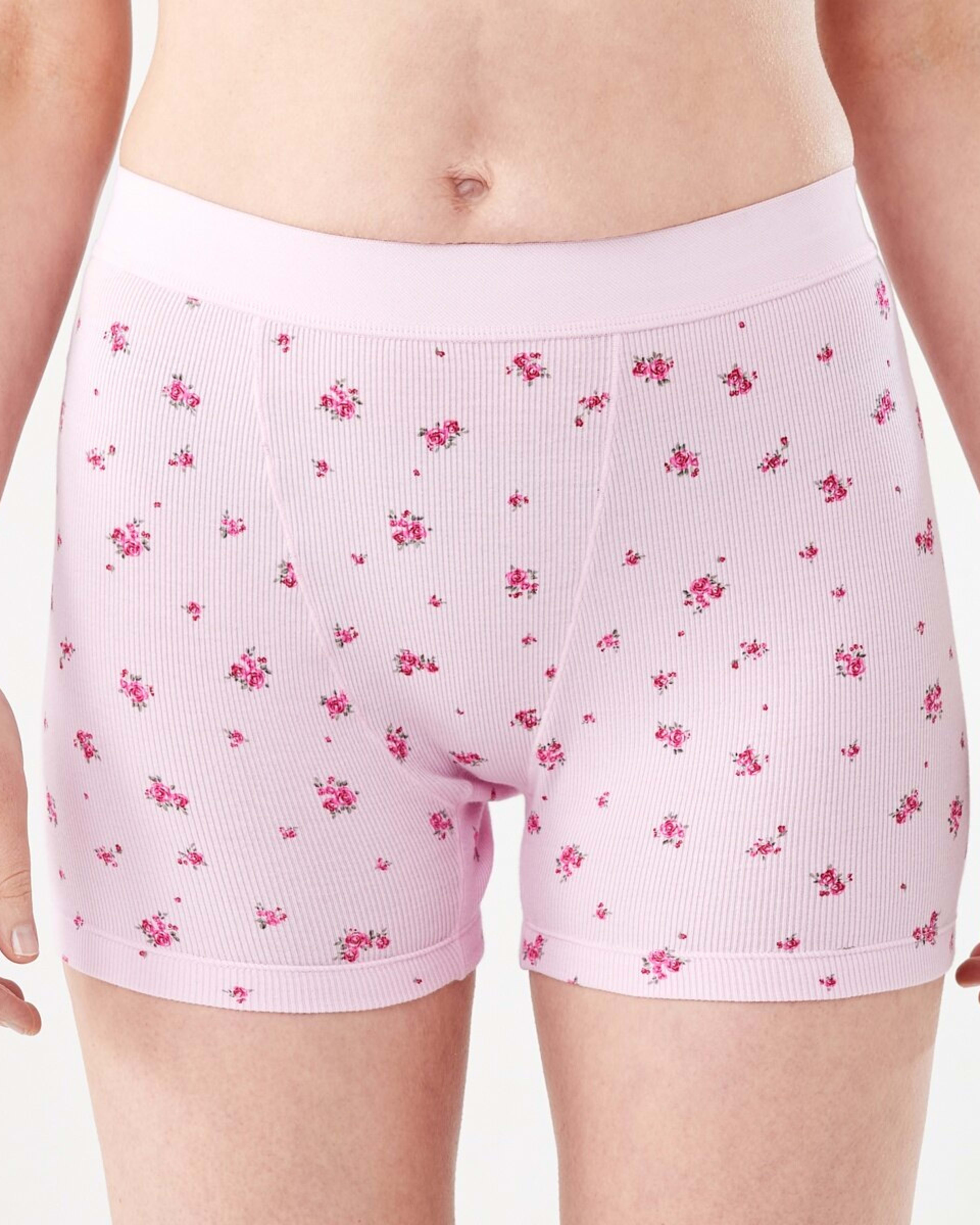 6 3 Pack Cotton Boyfriend Shorts PINK ROSE, WHITE, BRIGHT TURQUOISE, 6 of 9