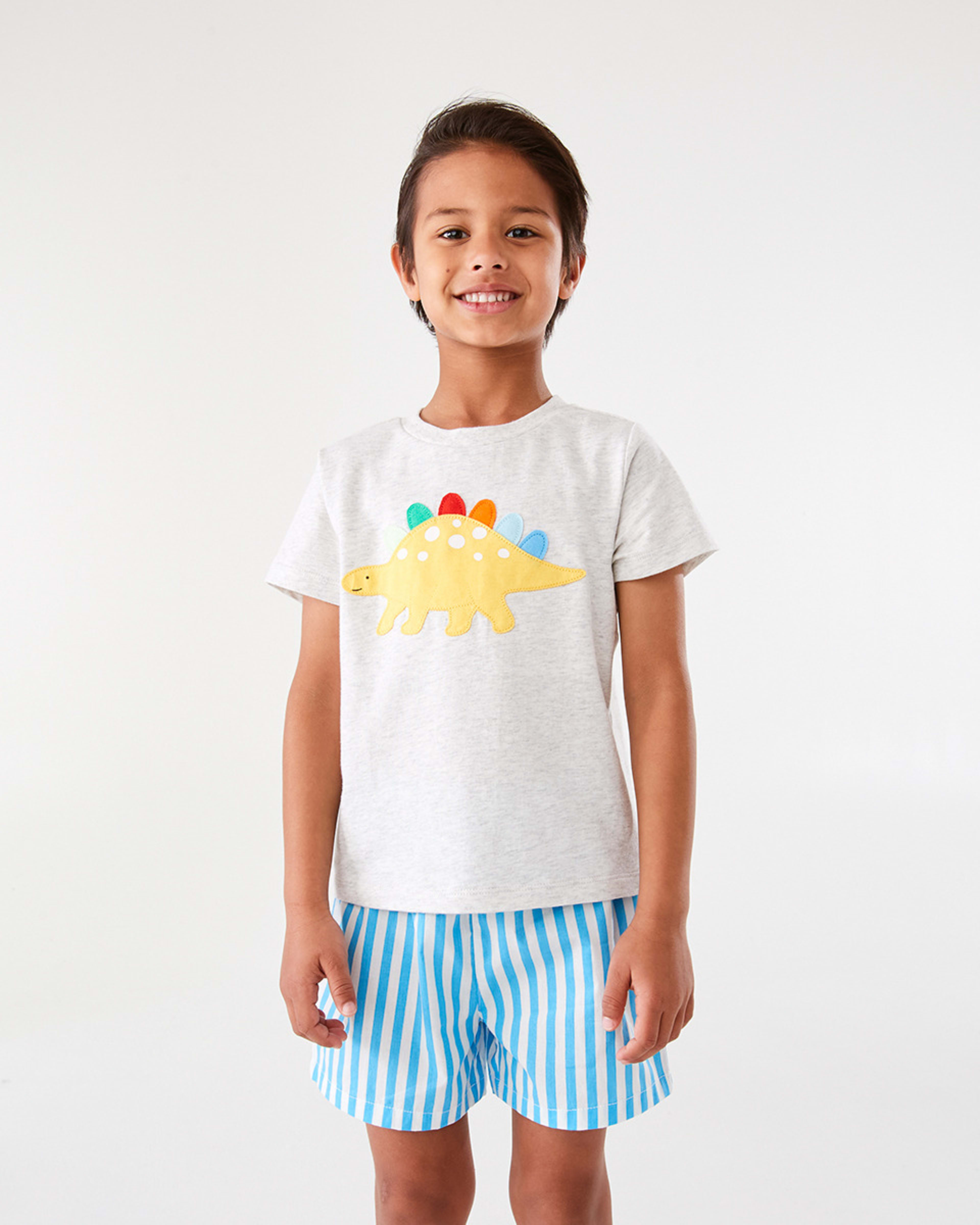 1 Knit Woven Pyjama Set Dinowhtmrl, 1 of 10