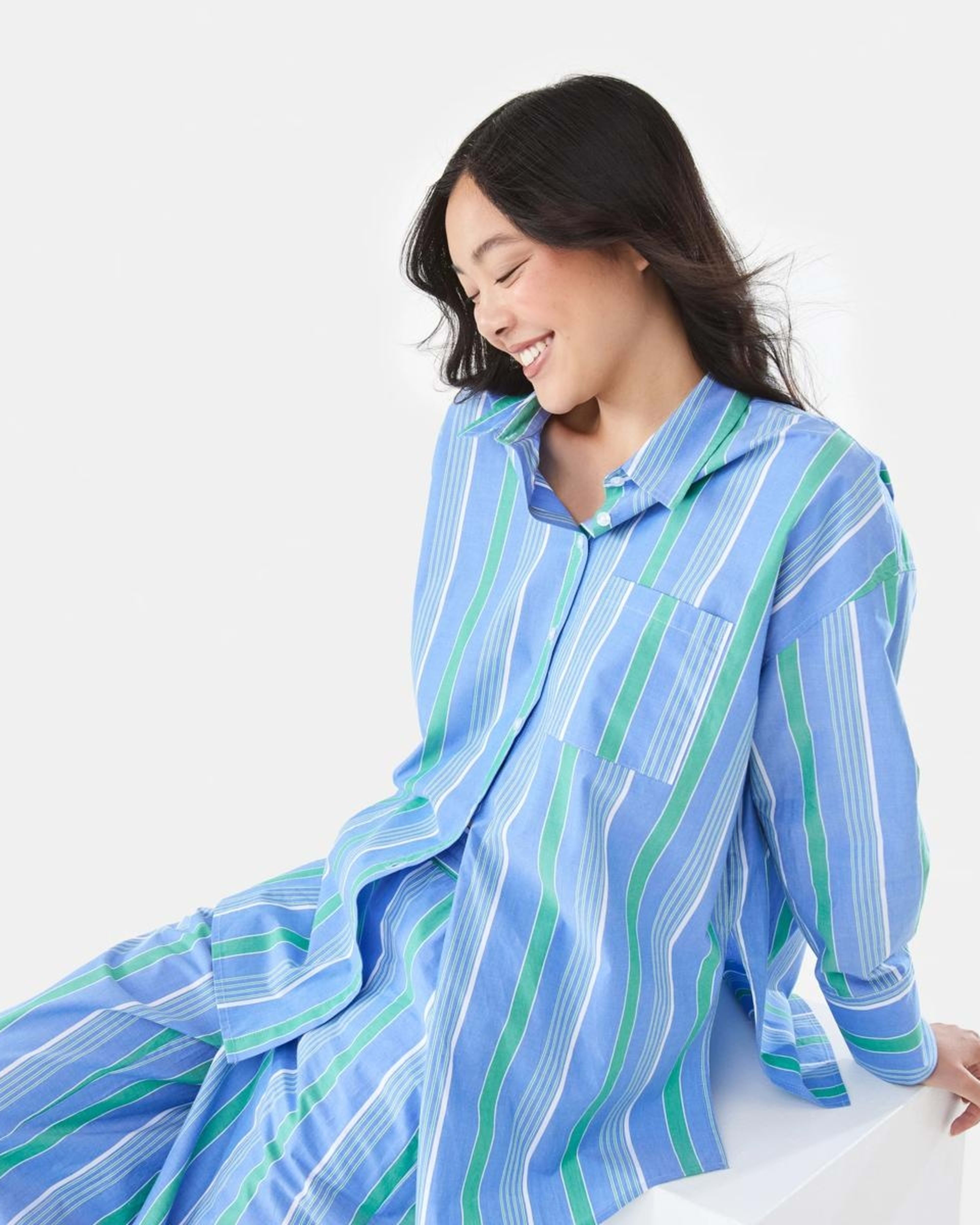 8 Long Sleeve Resort Shirt POP STRIPE BLUE MARINE, 8 of 9