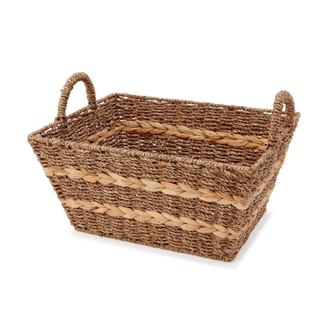 Seagrass Braid Rectangle Basket Natural Kmart