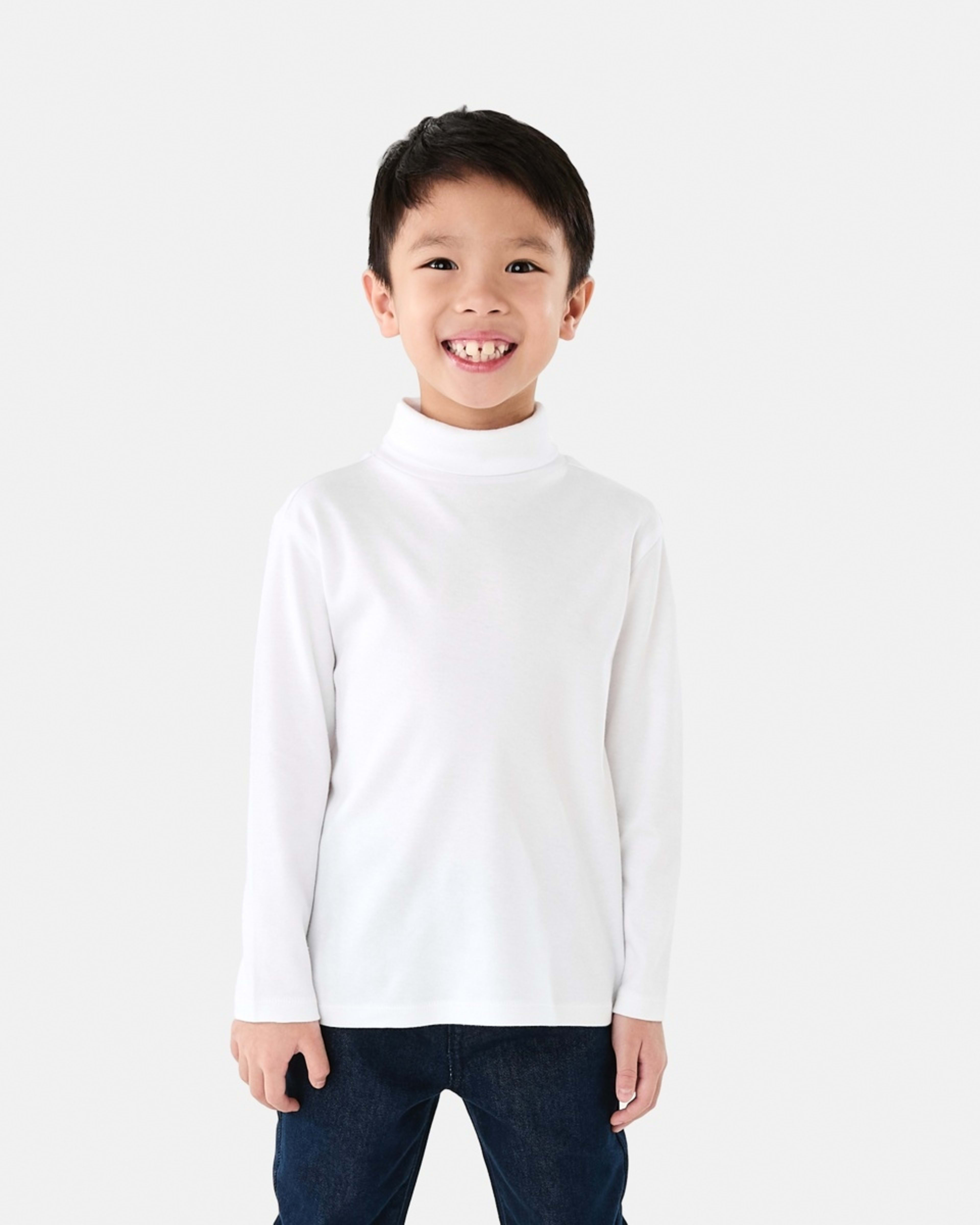 1 Long Sleeve Skivvy Top White, 1 of 8