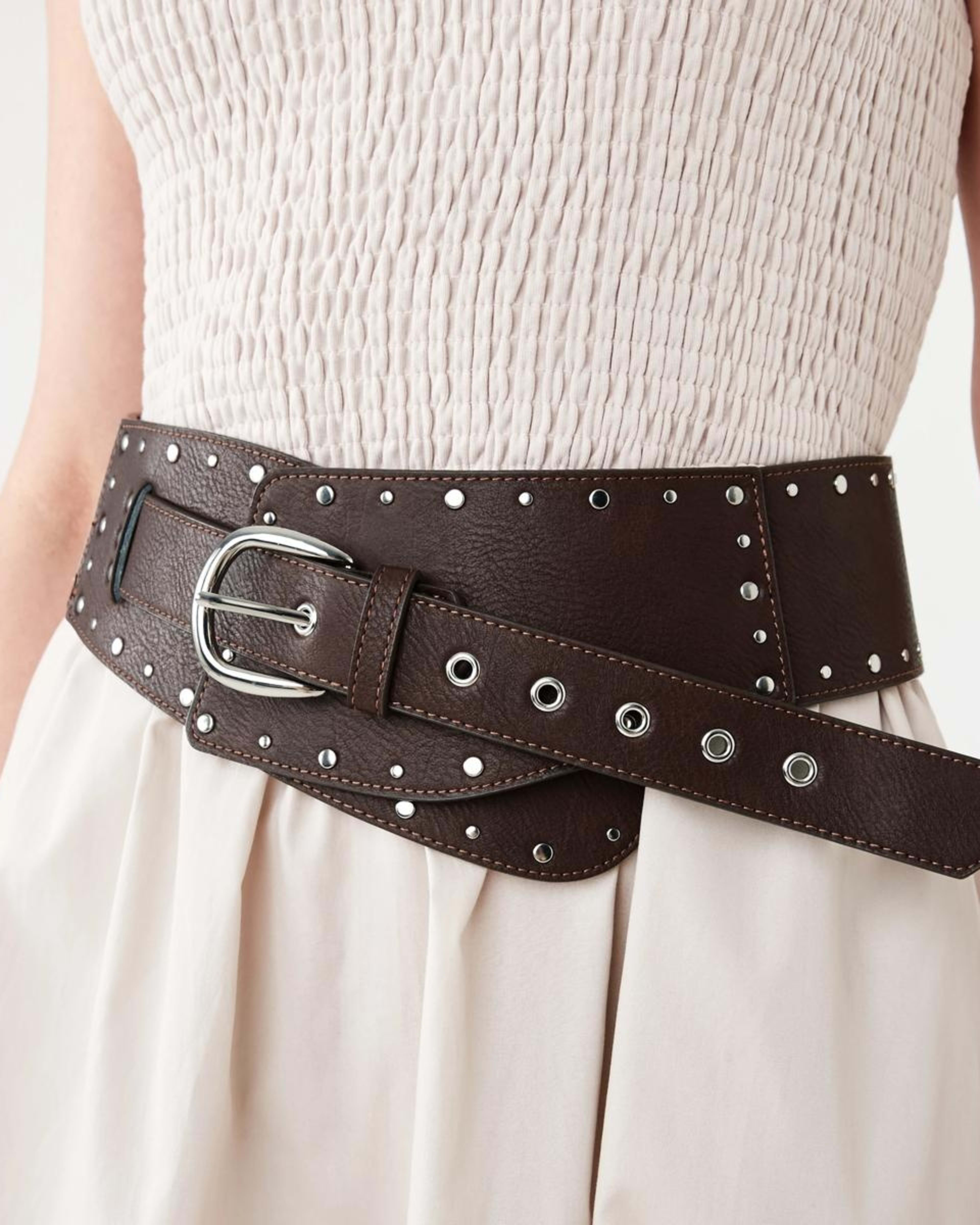 3 Wide Statement Belt CHOCOLATE PLUM, 3 of 4