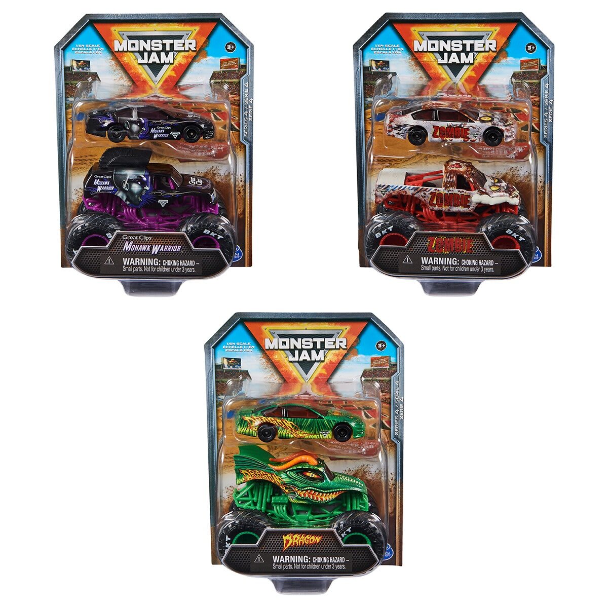 Monster Jam 1:64 Scale Truck and Race Car Set - Assorted - Kmart NZ