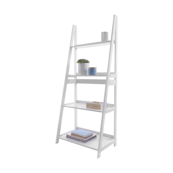 4 Tier Ladder Shelf White Kmart, Four Hands Bookcase With Ladder And Rail