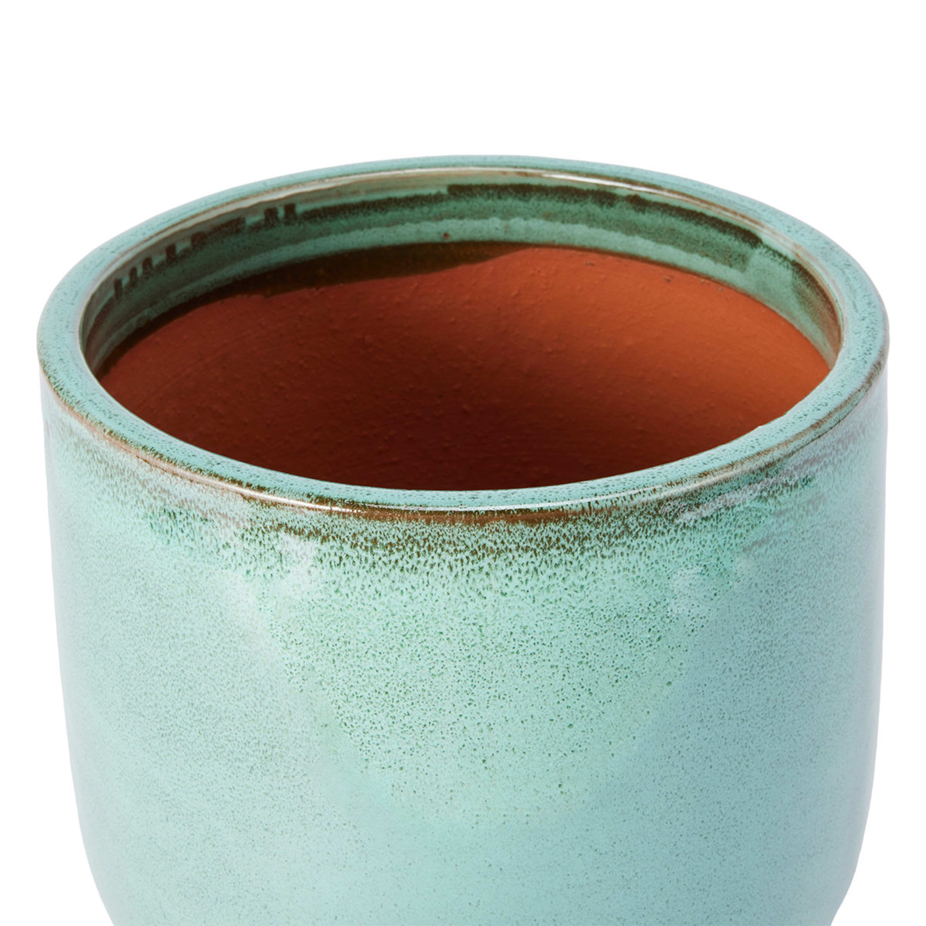 4 Glazed Teal Pot, 4 of 6