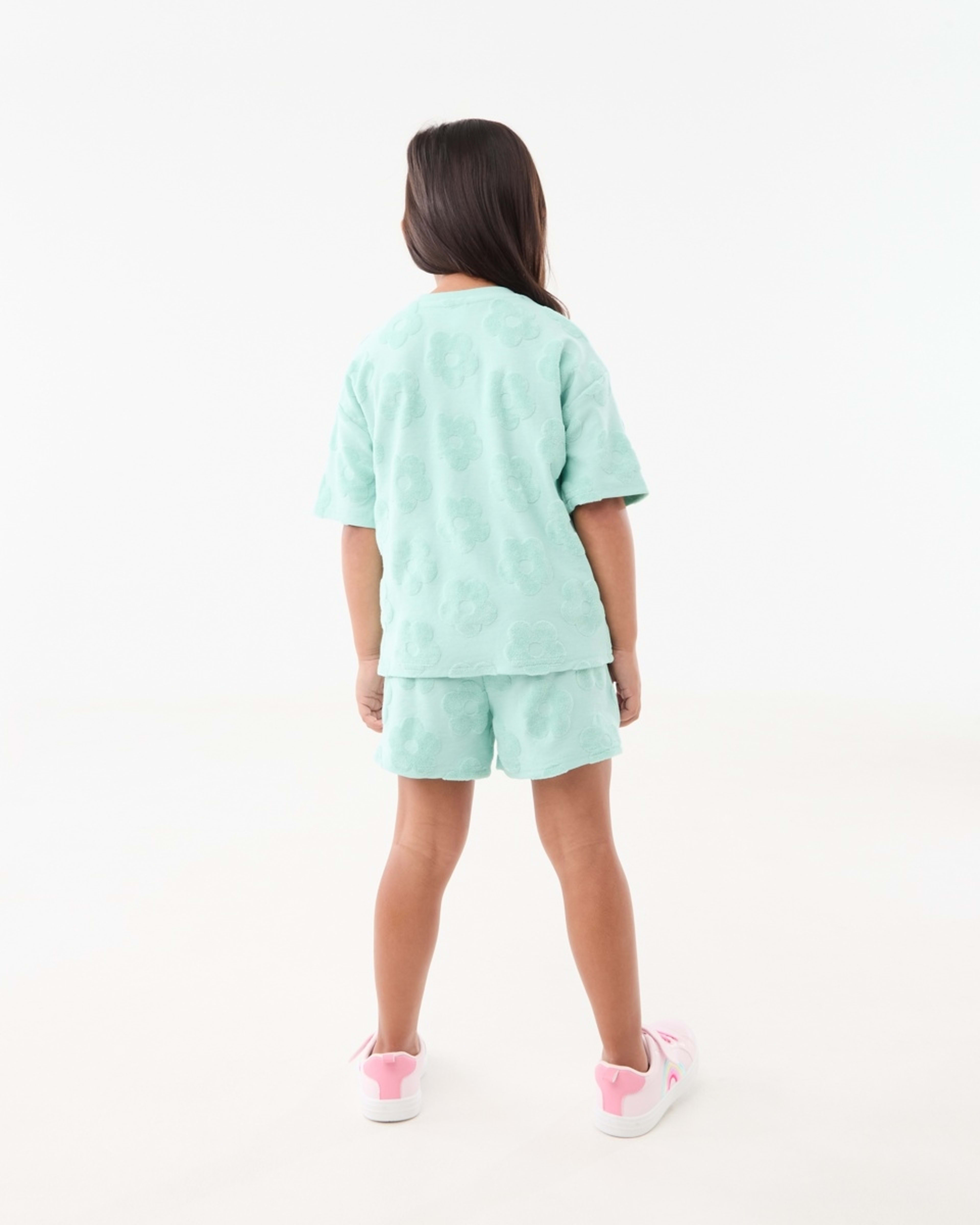 6 Texture Shorts Daisy Terry Pastel Turquoise, 6 of 8