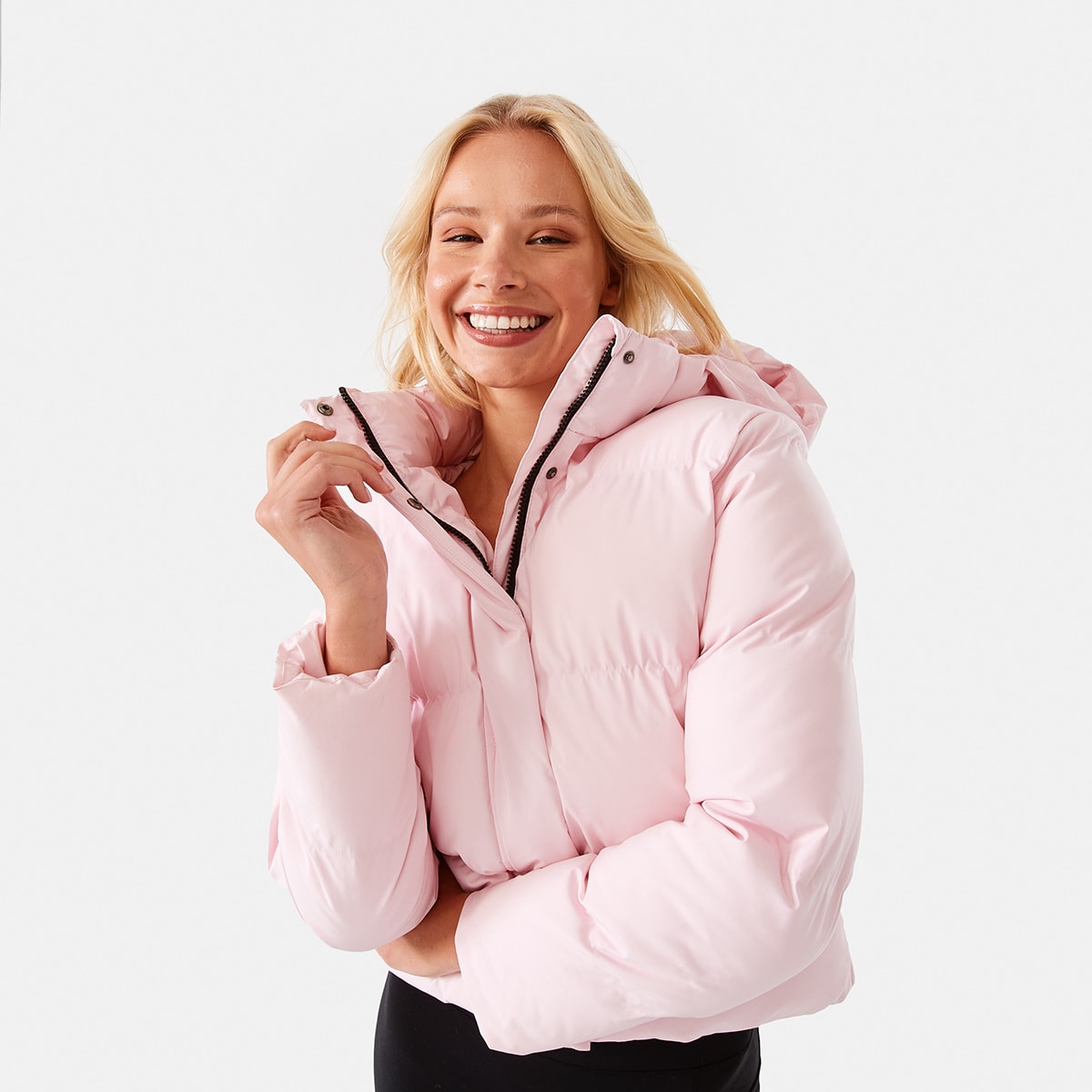 Active Womens Bonded Crop Puffer Jacket Kmart
