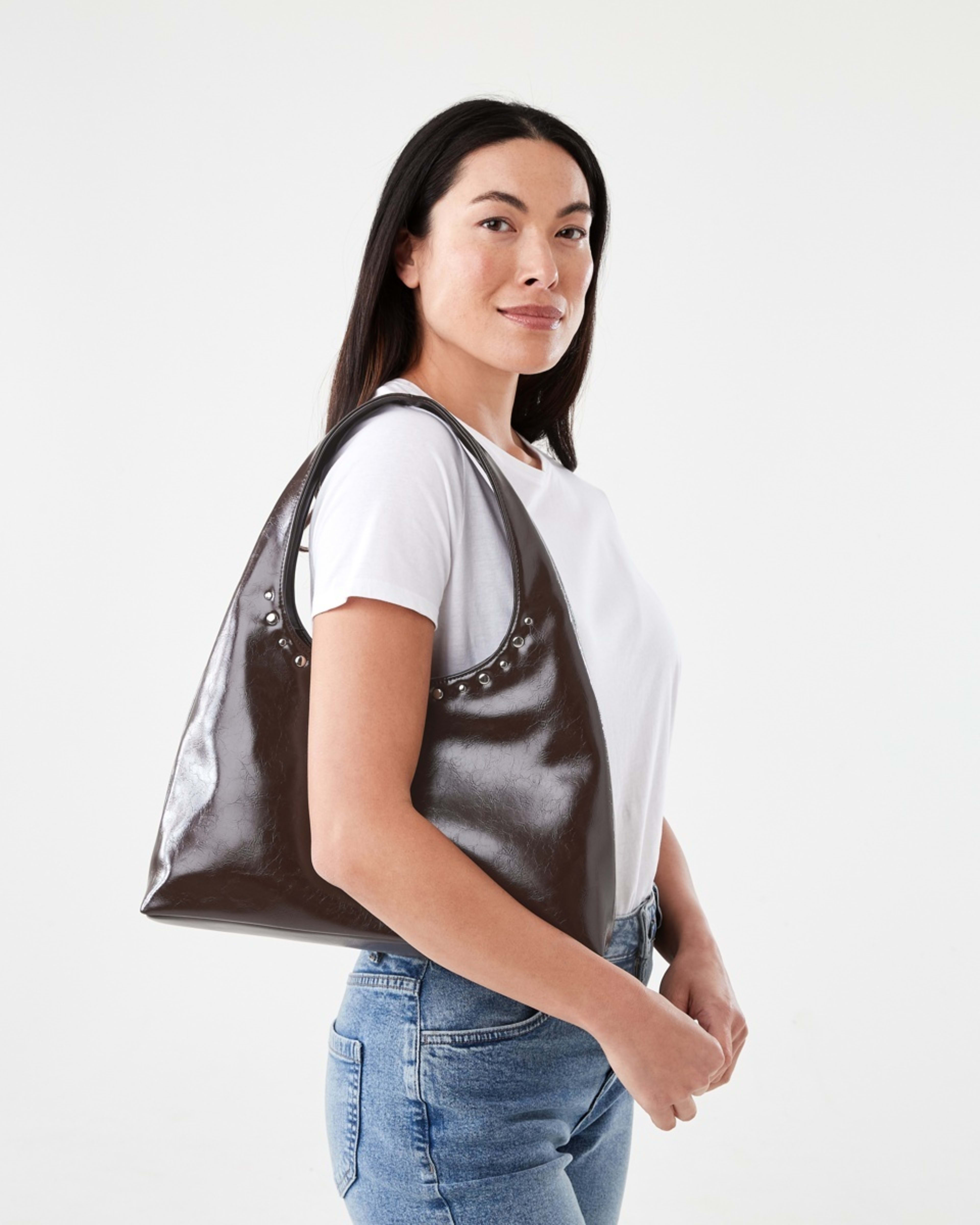 4 Brodie Stud Shoulder Bag Choc Plum, 4 of 10