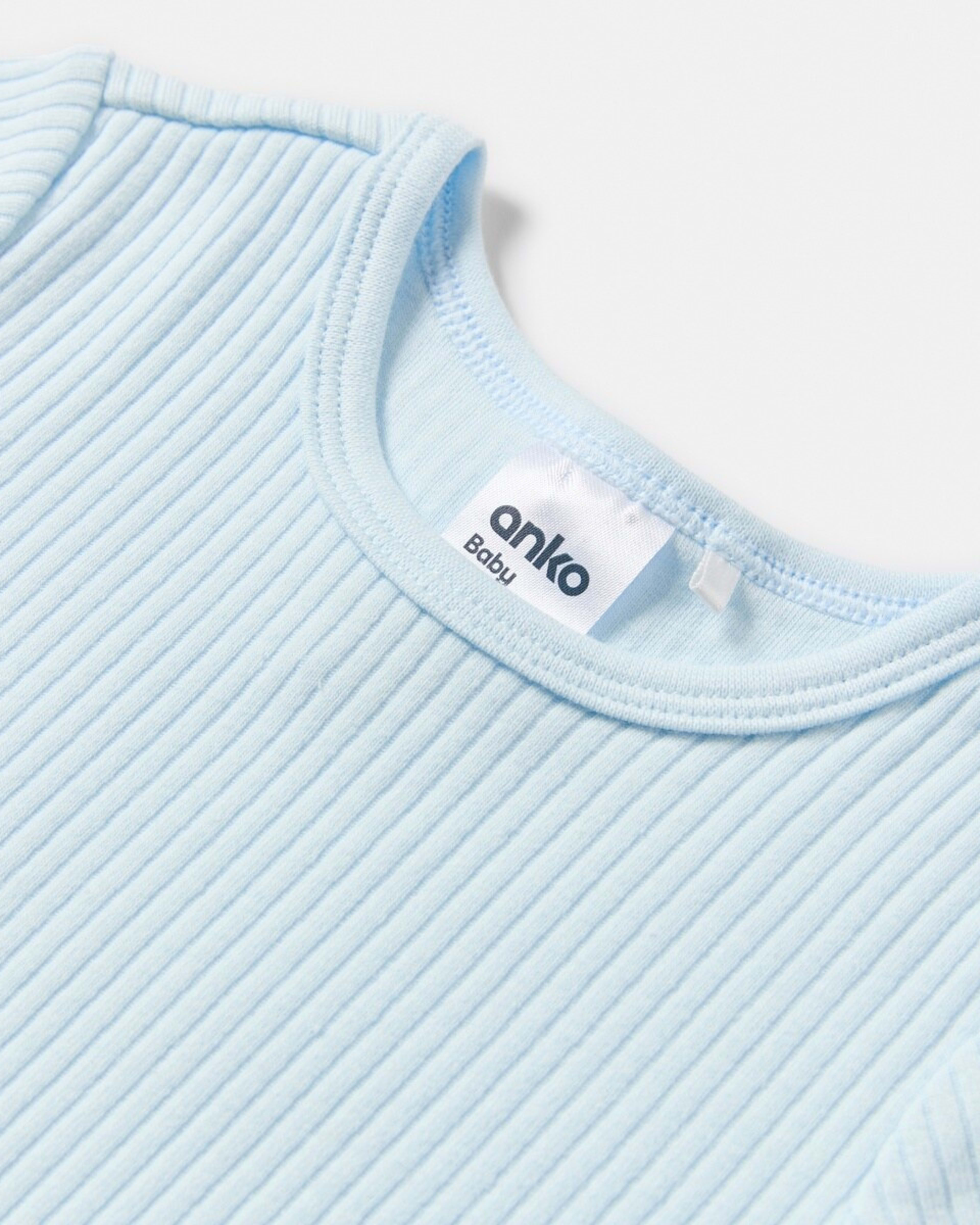 6 3 Pack Short Sleeve Rib Bodysuits ICE BLUE 3PK, 6 of 8