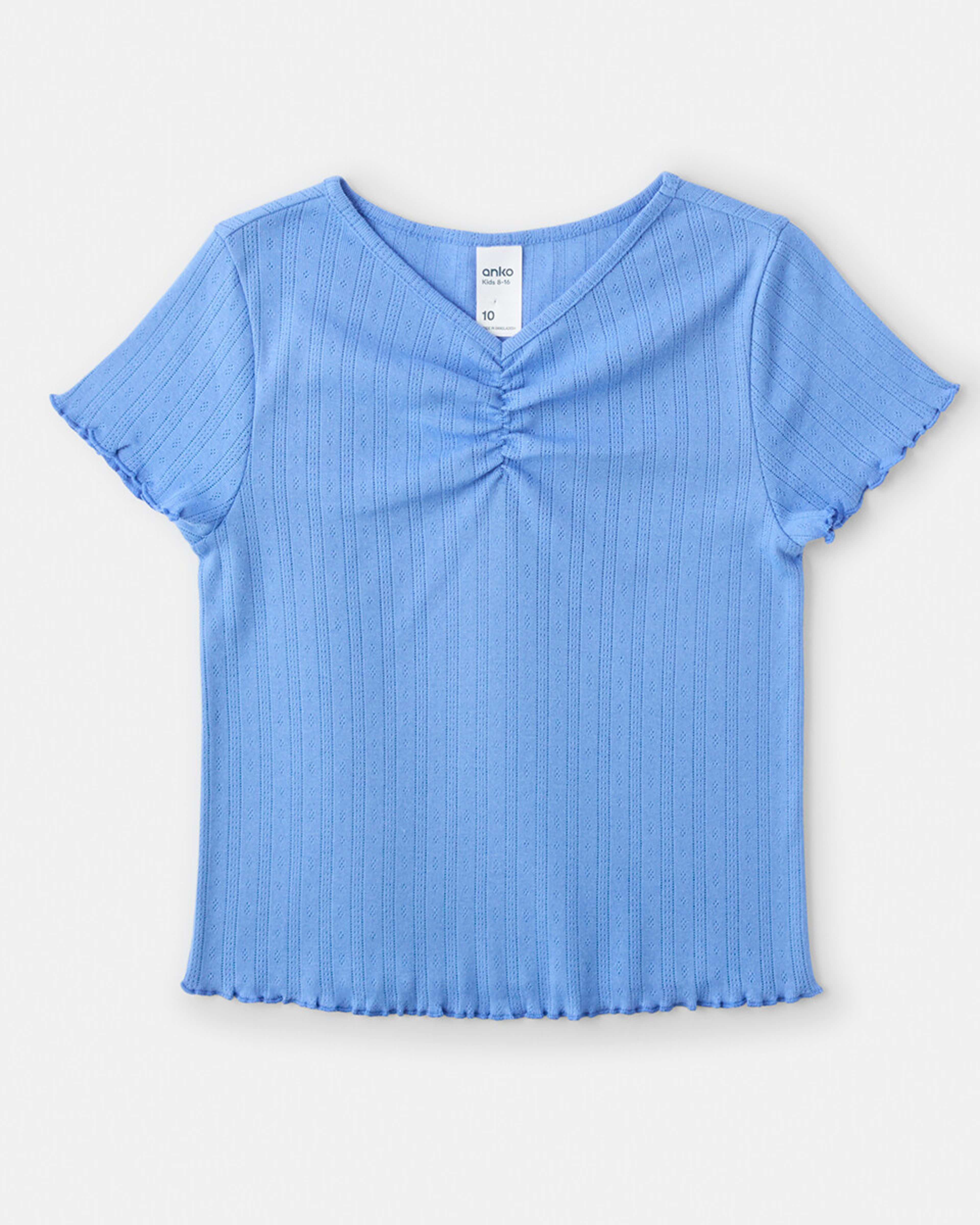 8 Ruched V-Neck Top Blu Marine, 8 of 9