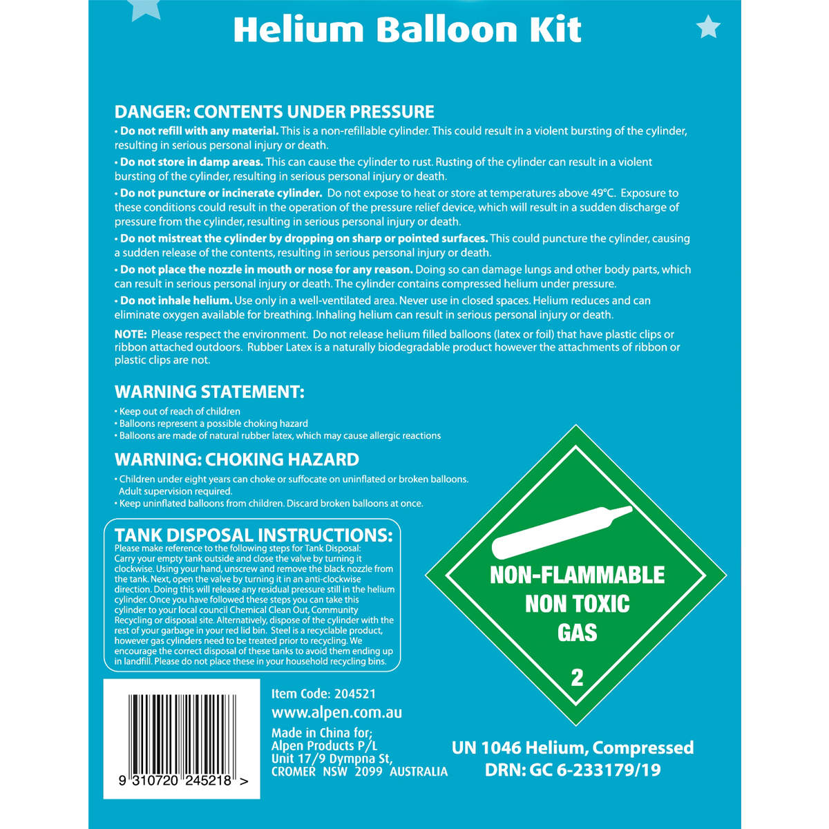 Helium Balloon Kit Kmart NZ