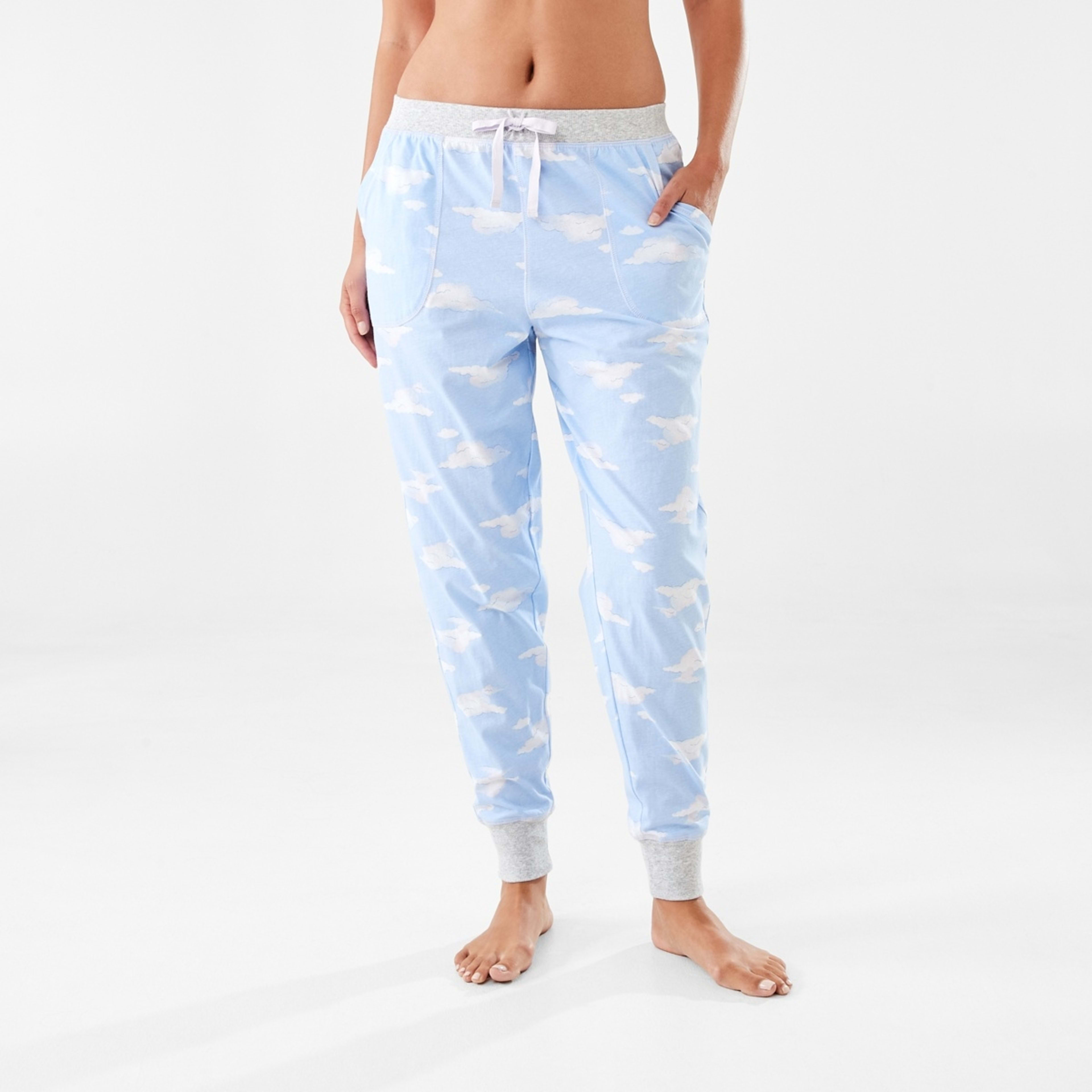 1 Printed Knit Cuffed Pants Cloud, 1 of 6