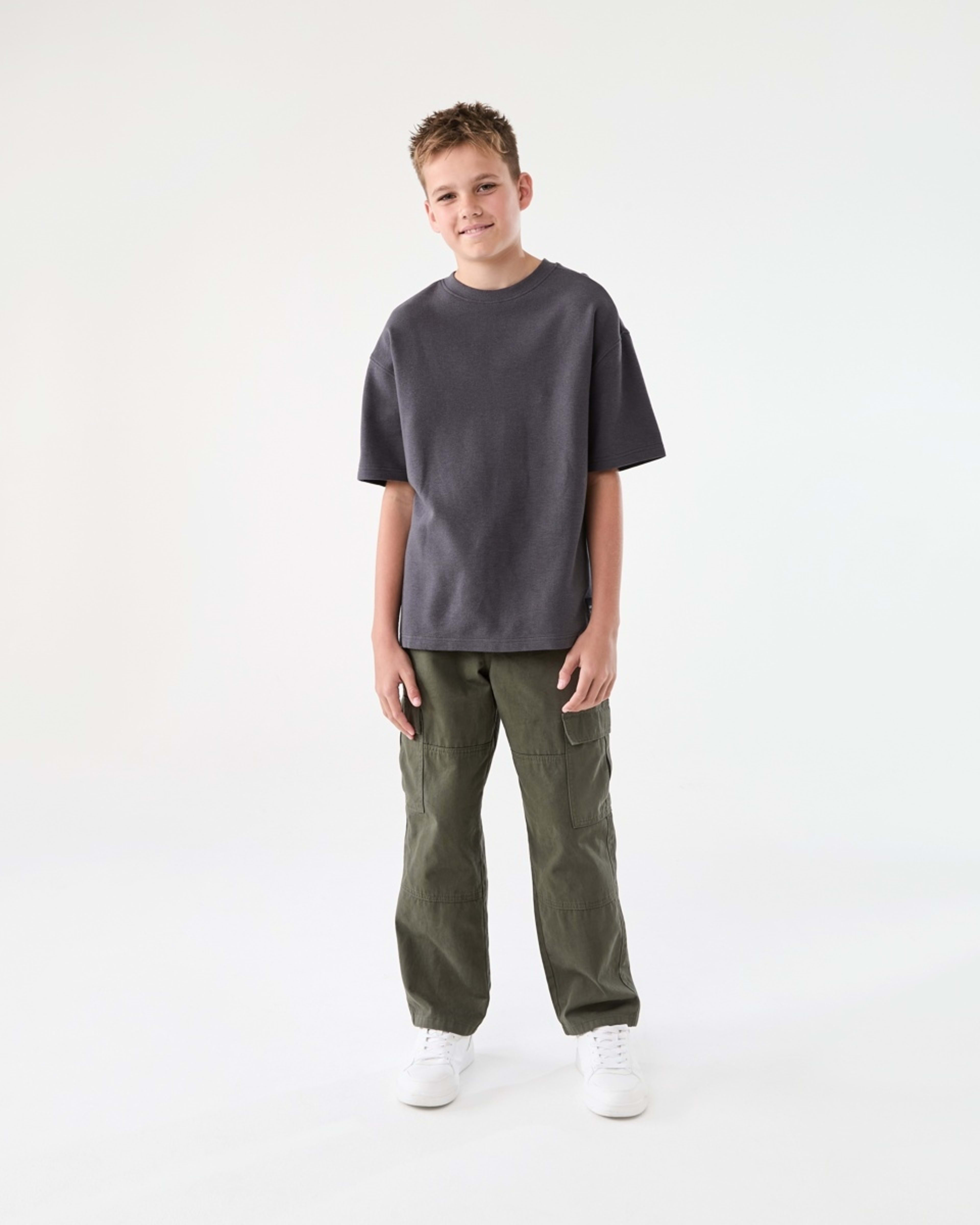 7 Short Sleeve Oversized Textured T-shirt DARK MAGNET, 7 of 8