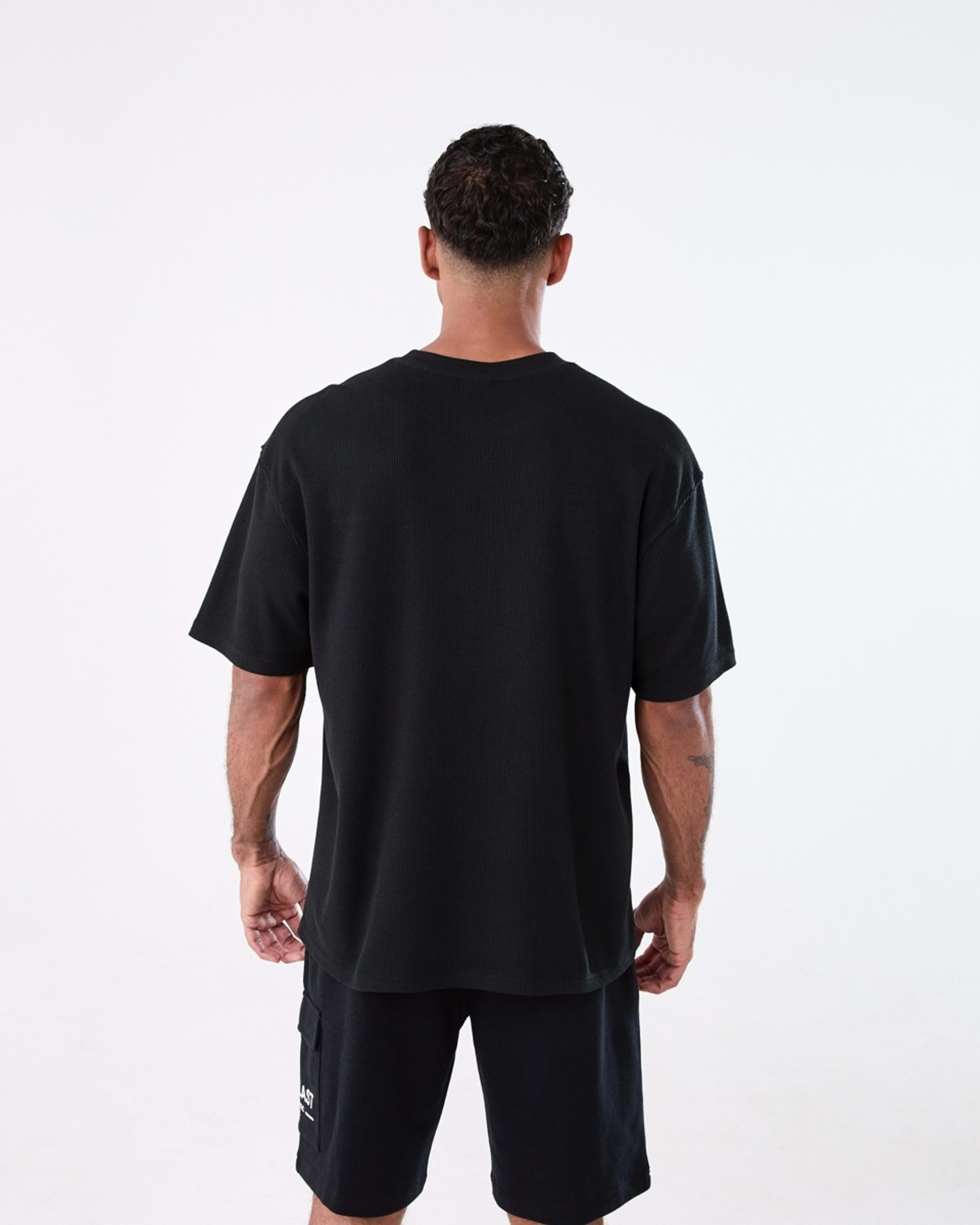 3 Everlast Mens Waffle T-shirt EVERLAST BLACK, 3 of 7