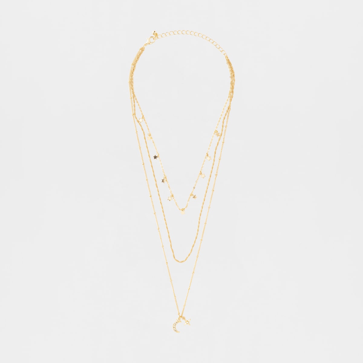 Star Multi Layered Necklace - Gold Look 