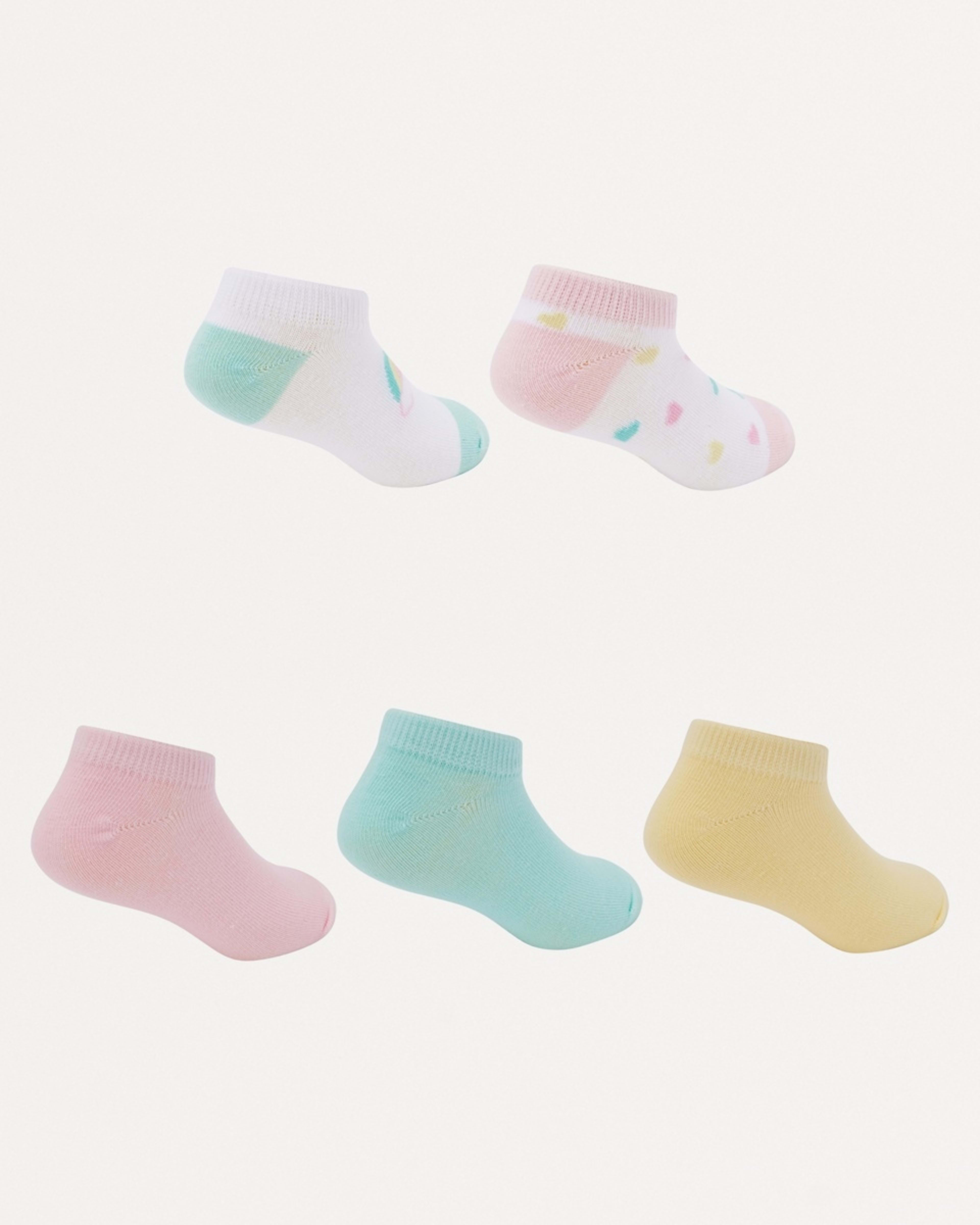 2 5 Pack Low Cut Socks PASTEL RAINBOW, 2 of 3