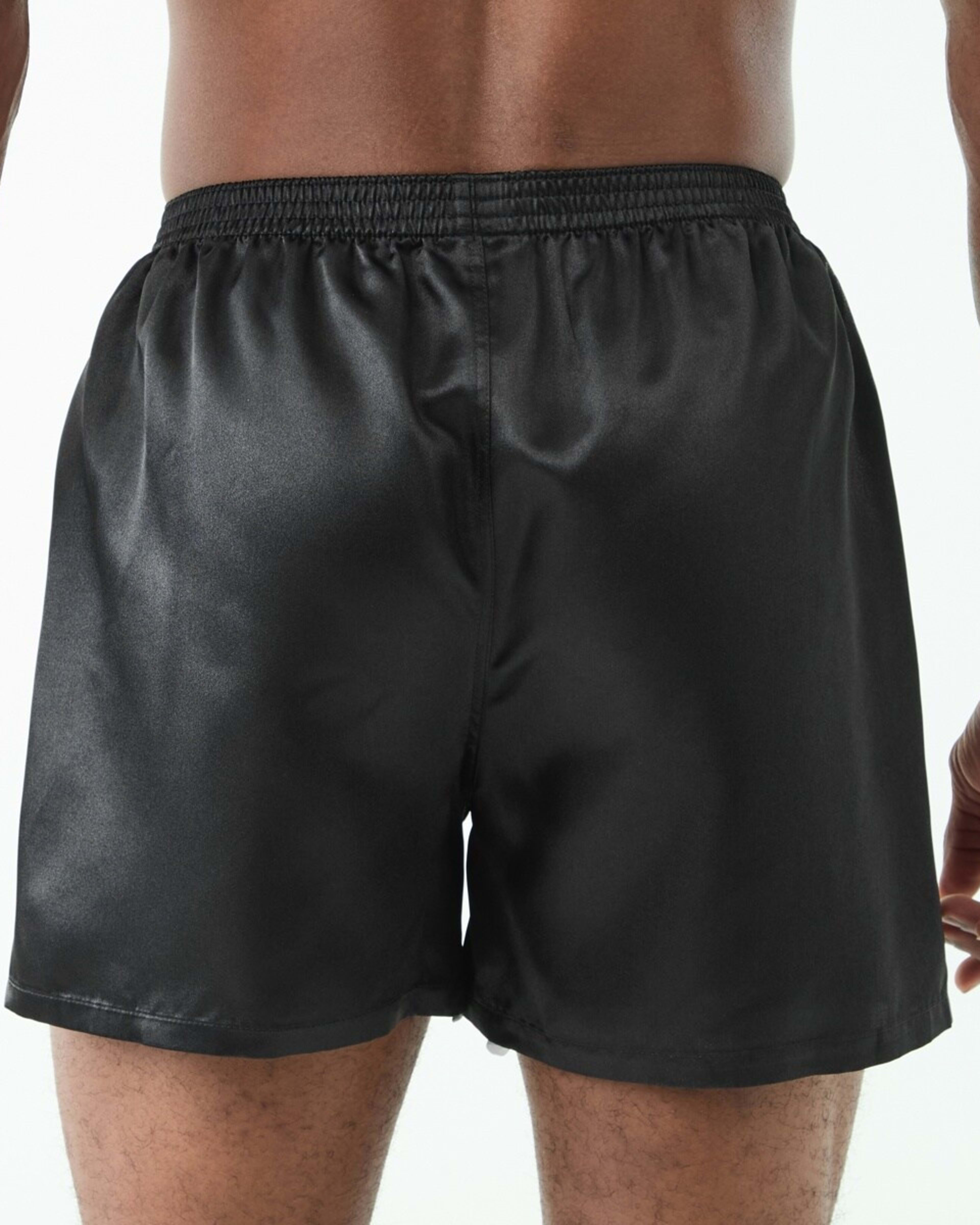 4 2 Pack Satin Boxers BLACK, 4 of 6