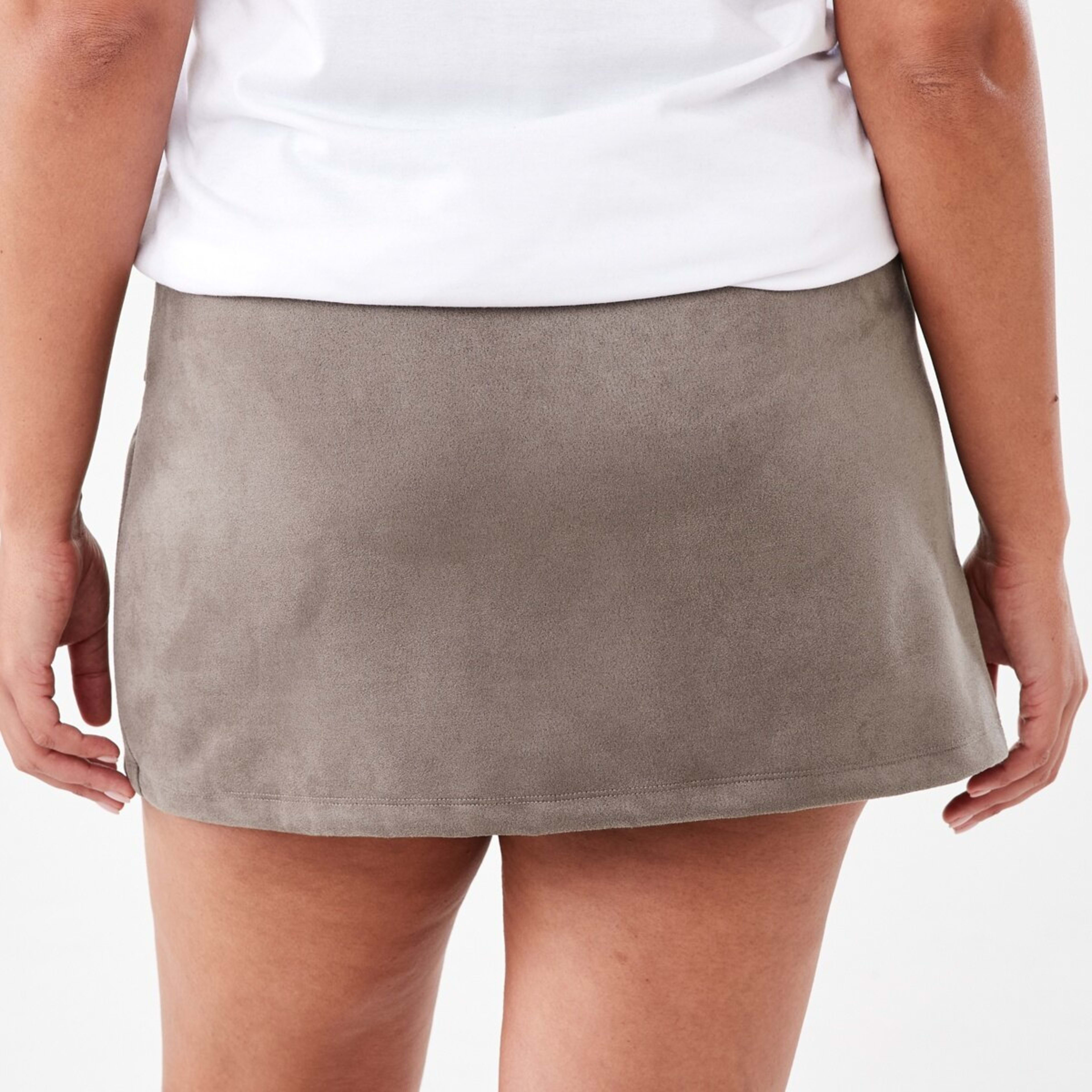 3 Suedette Skort Taupe Brn, 3 of 6