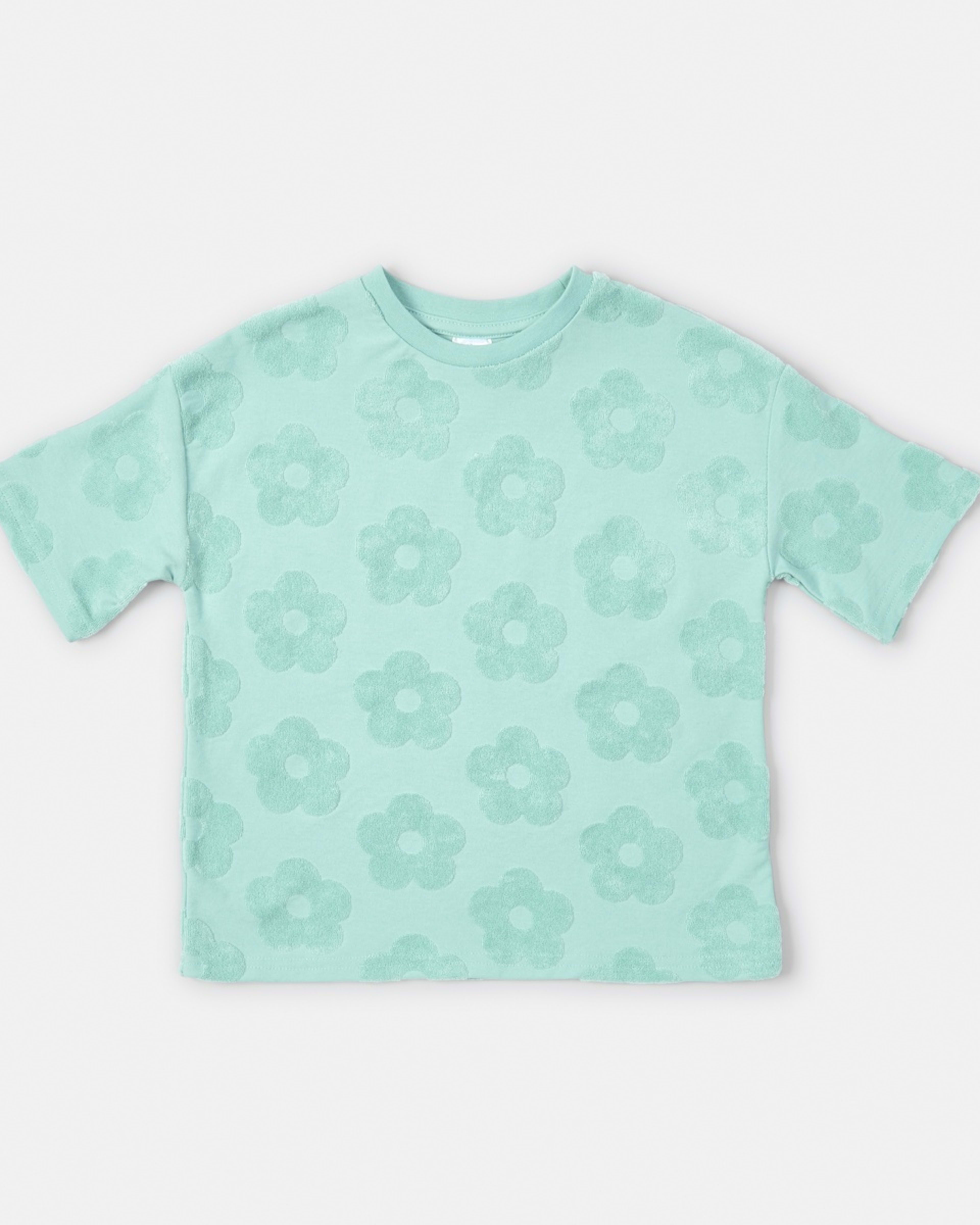 7 Short Sleeve Texture T-shirt Grn Daisy, 7 of 8